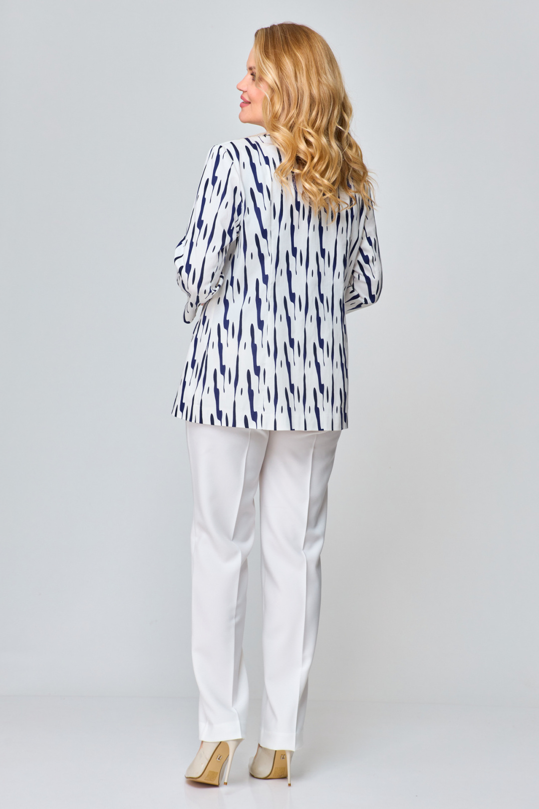 Жакет БелЭльСтиль 203 молочно-синий - фото 2