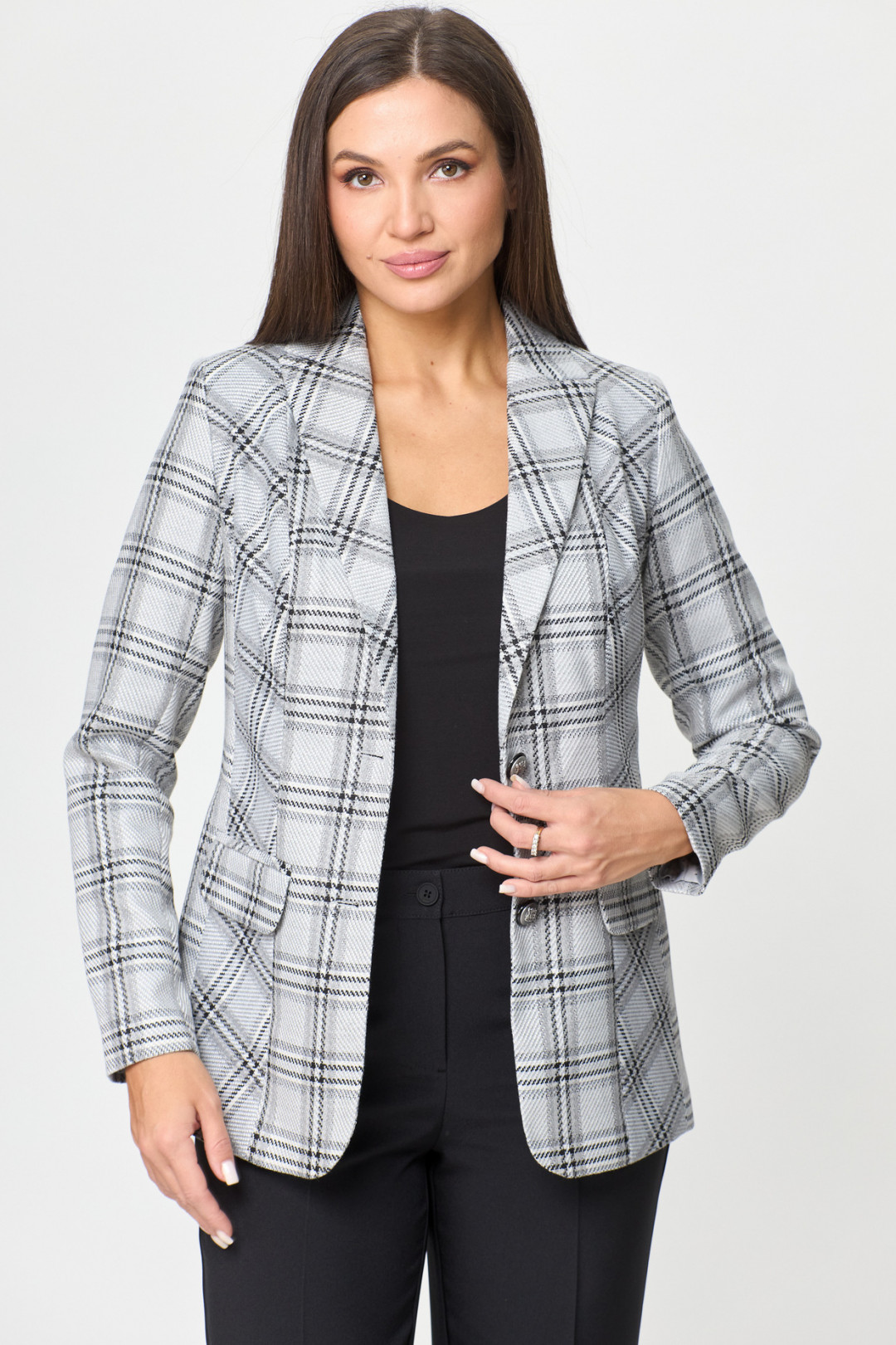 Жакет БелЭльСтиль 203 серо-черный - фото 3