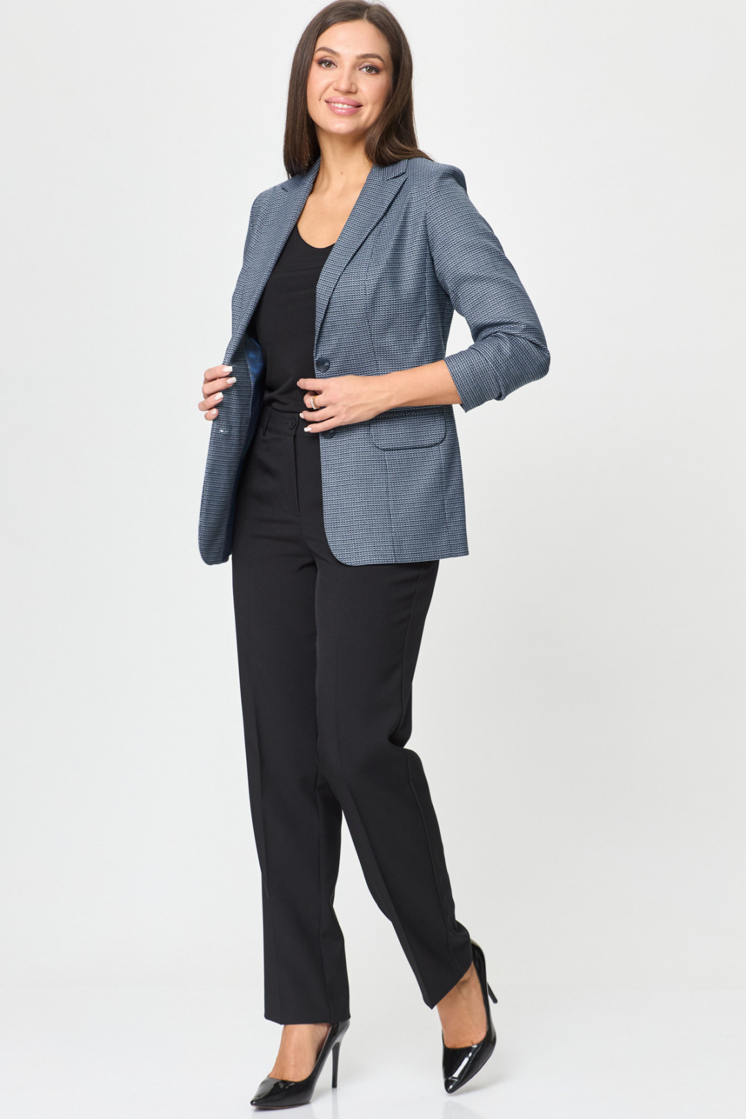 Жакет БелЭльСтиль 203 сине-черный - фото 6