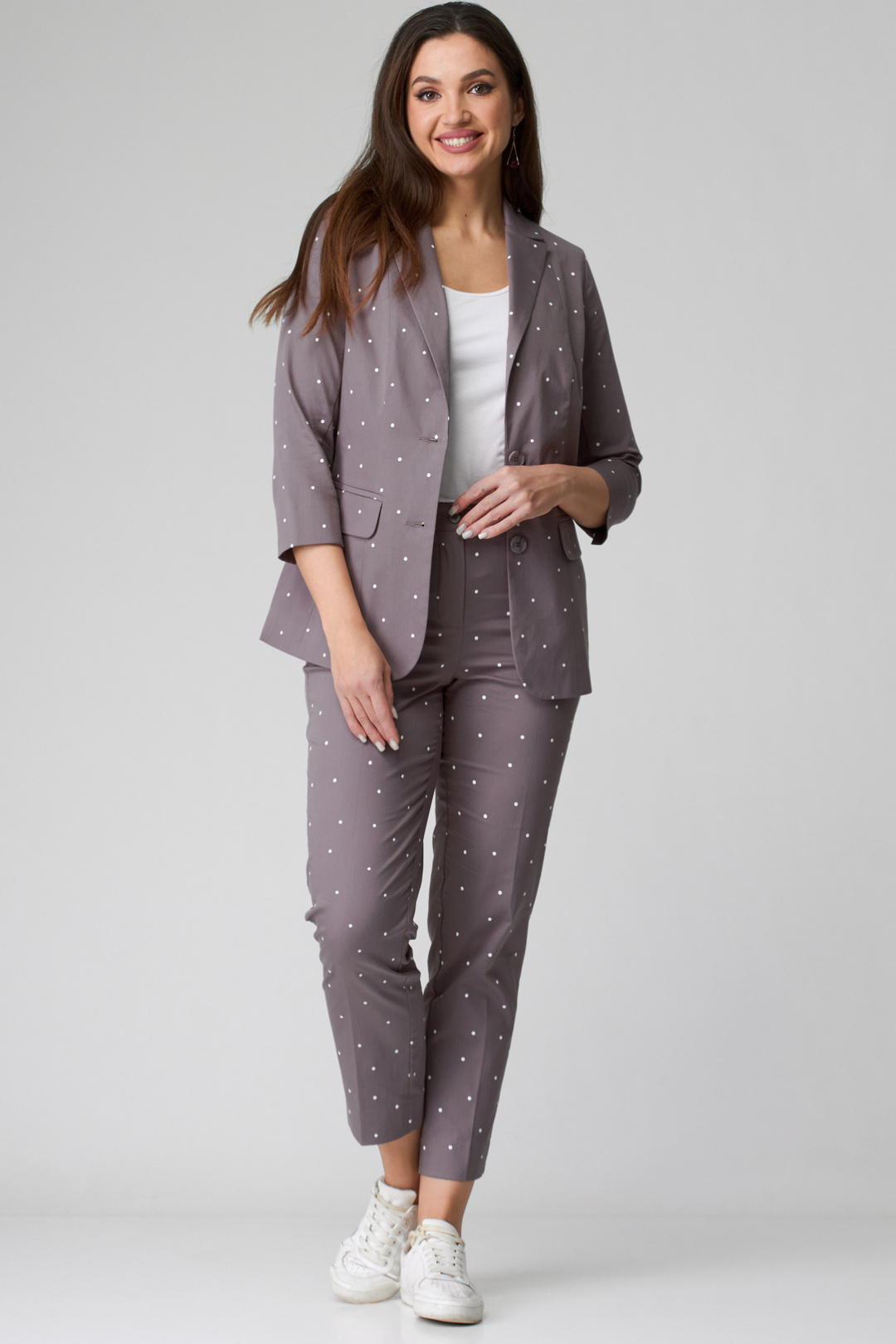 Костюм БелЭльСтиль 203+586 капучино-горох - фото 1