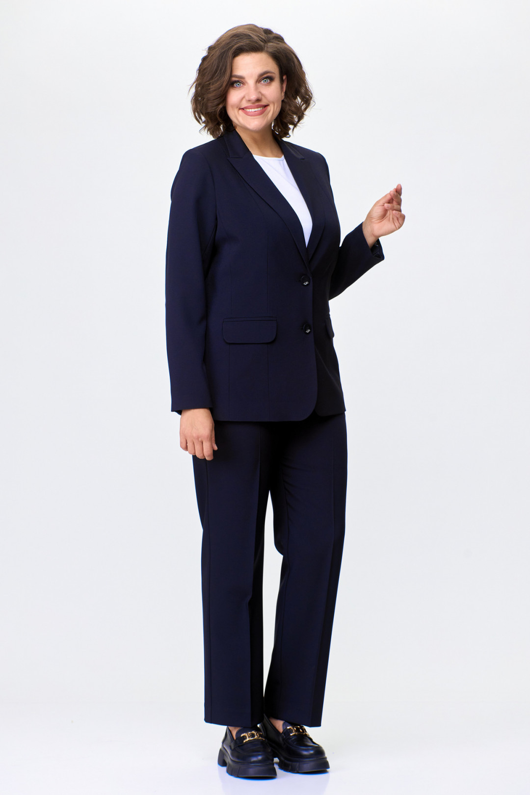 Костюм БелЭльСтиль 203+596 темно-синий однотон - фото 6