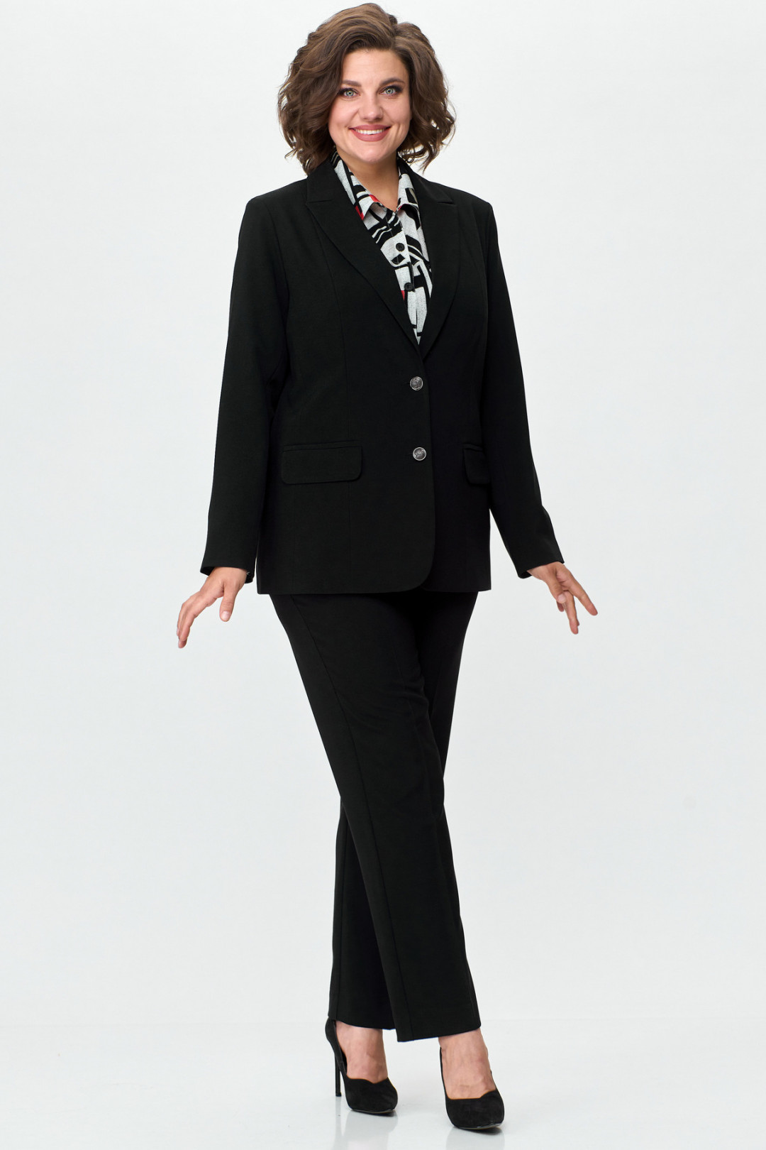 Жакет БелЭльСтиль 205 черный однотон - фото 6