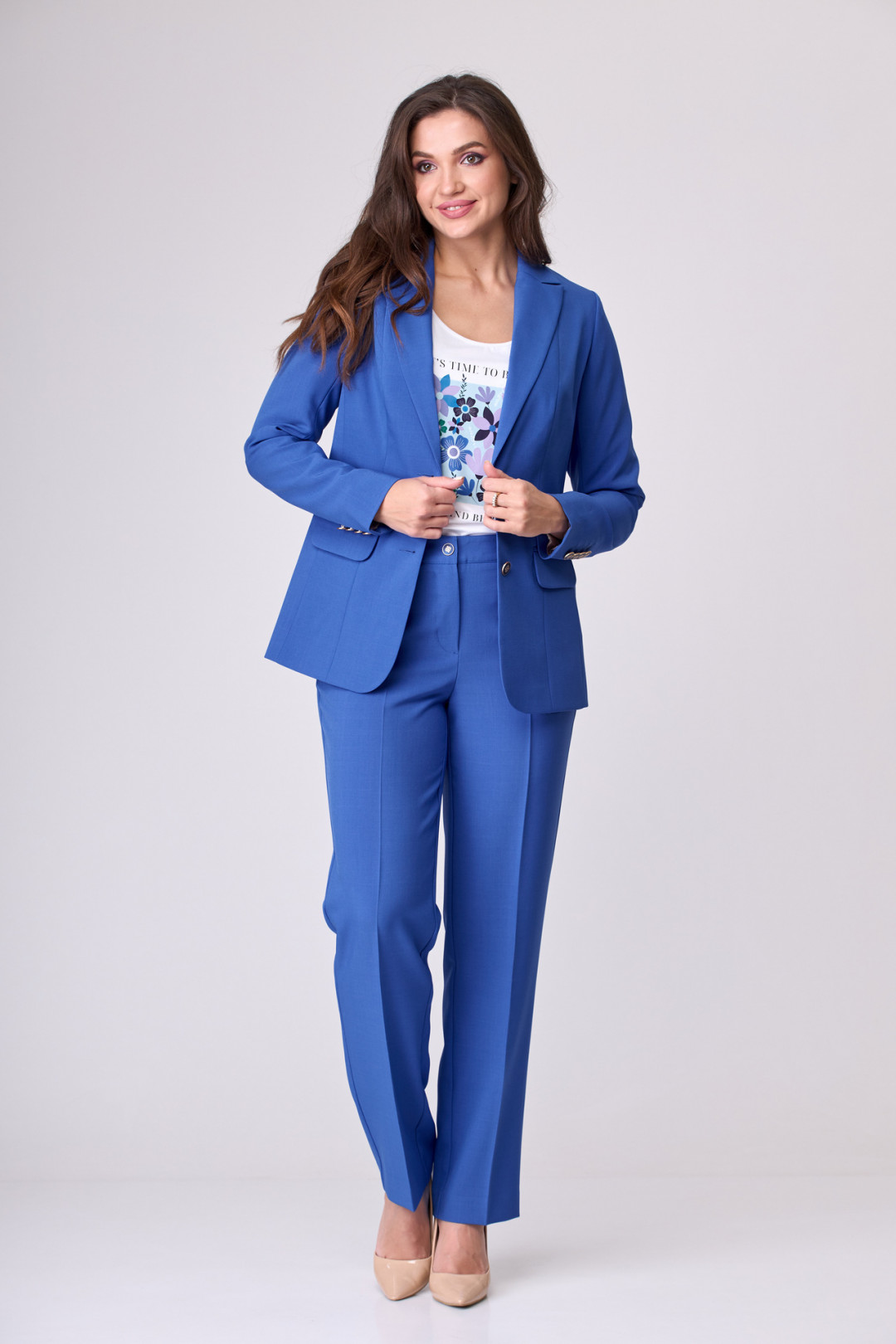 Костюм БелЭльСтиль 205+596 голубой - фото 1