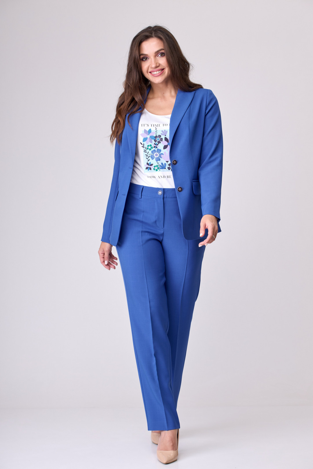 Костюм БелЭльСтиль 205+596 голубой - фото 2