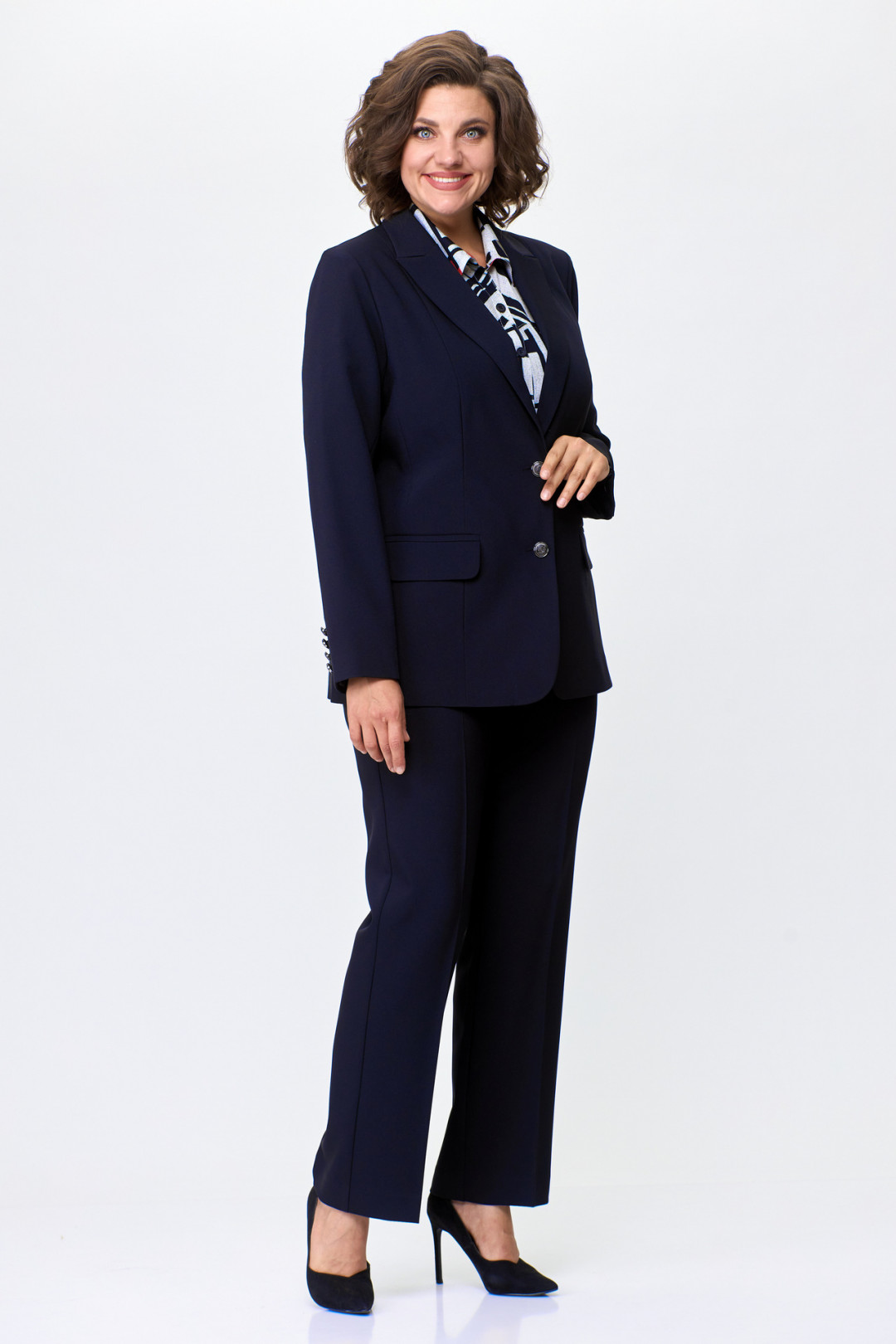 Костюм БелЭльСтиль 205+596 темно-синий однотон - фото 5