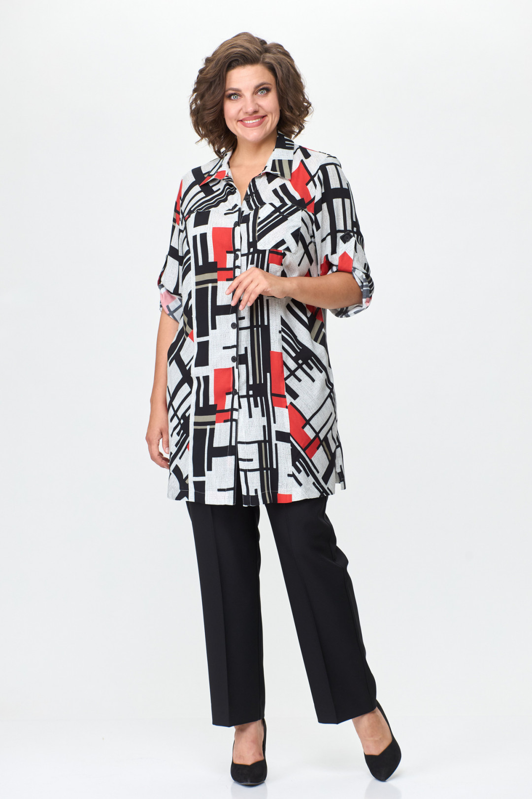 Блузка БелЭльСтиль 261 геометрия - фото 3