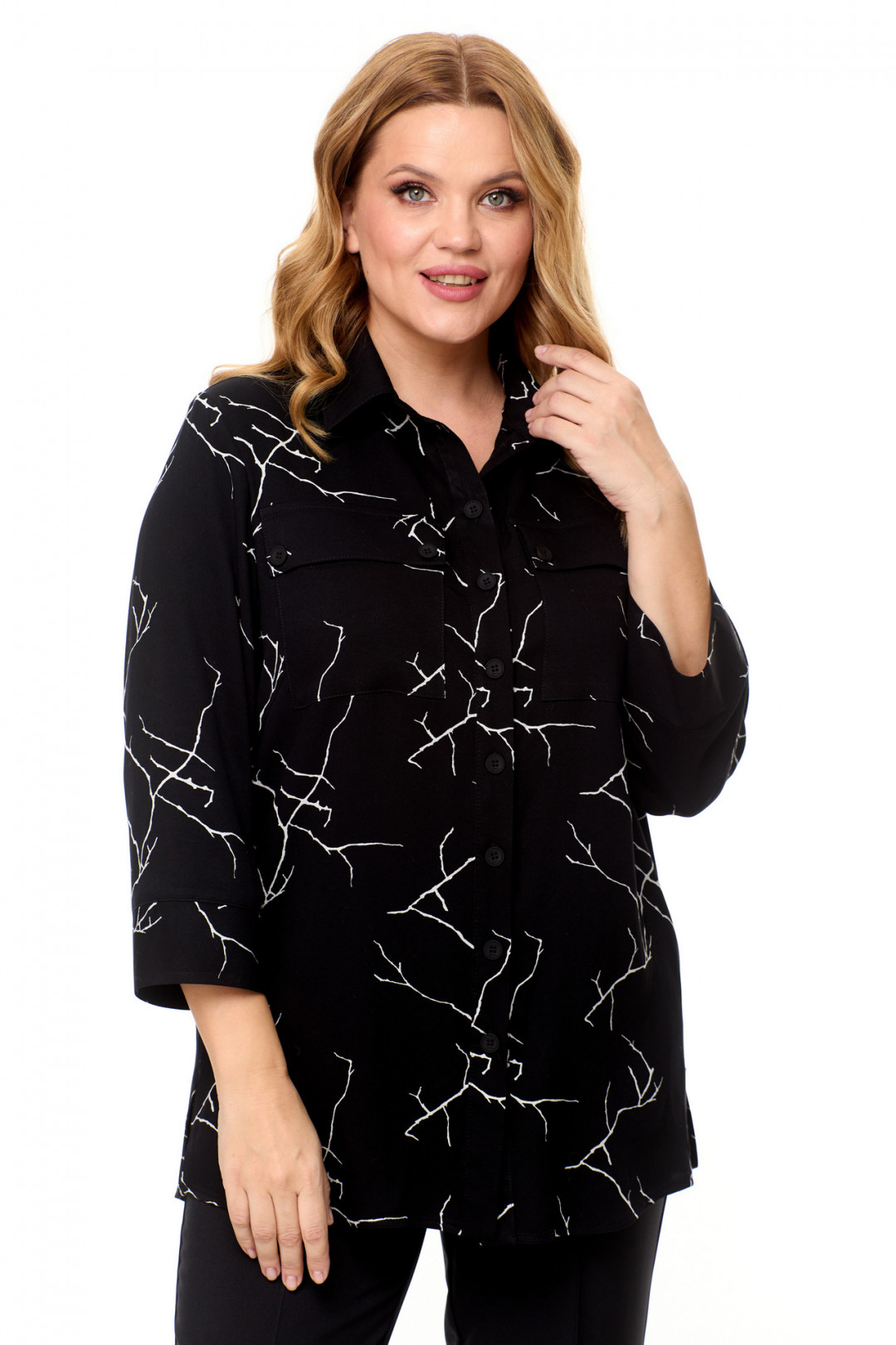 Блузка БелЭльСтиль 408 черный - фото 1