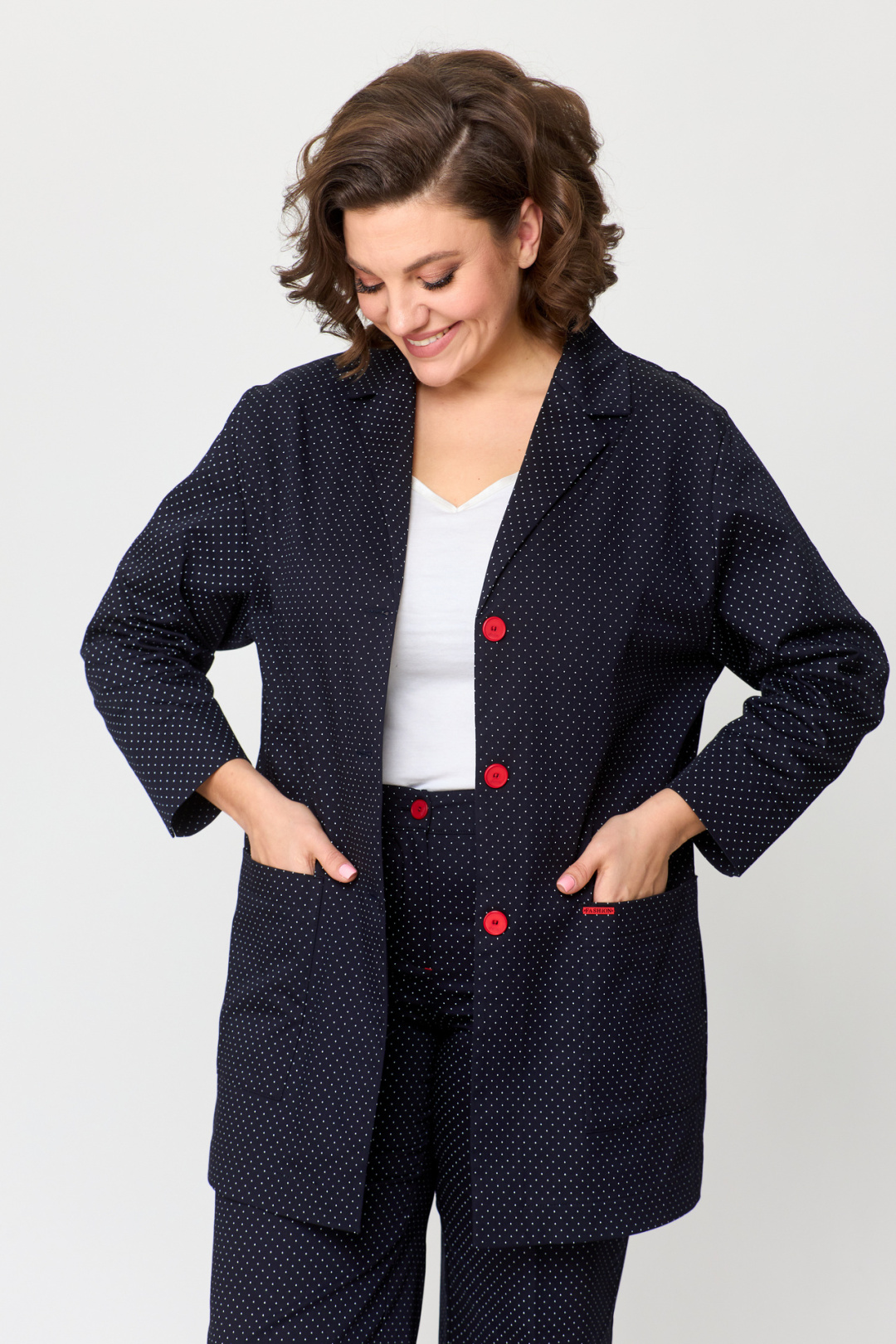 Жакет БелЭльСтиль 409 чернильно-синий - фото 4