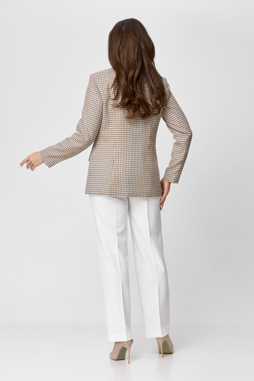 Жакет БелЭльСтиль 412 бежевый гусек - фото 2