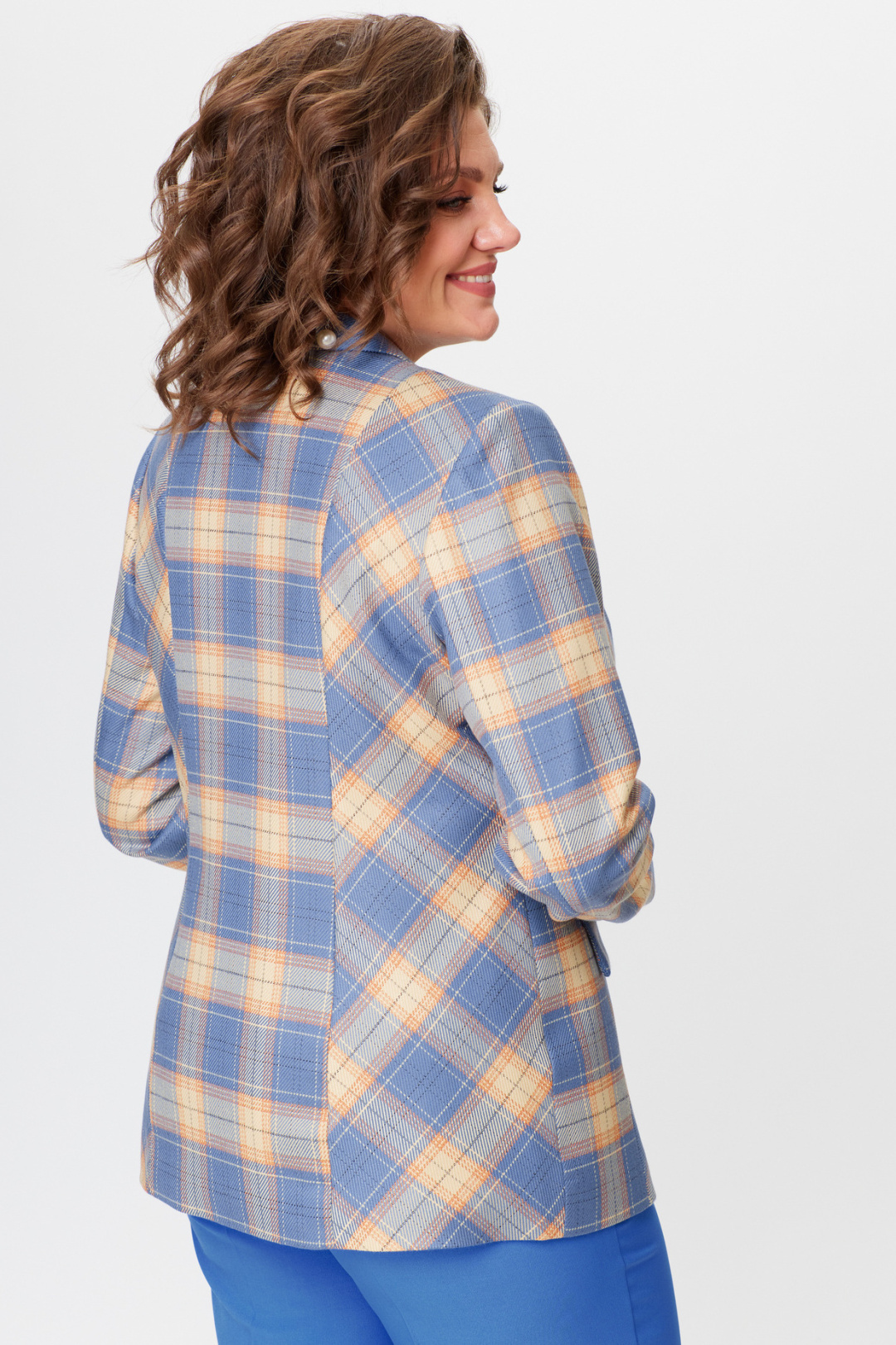 Жакет БелЭльСтиль 412 голубая клетка - фото 6