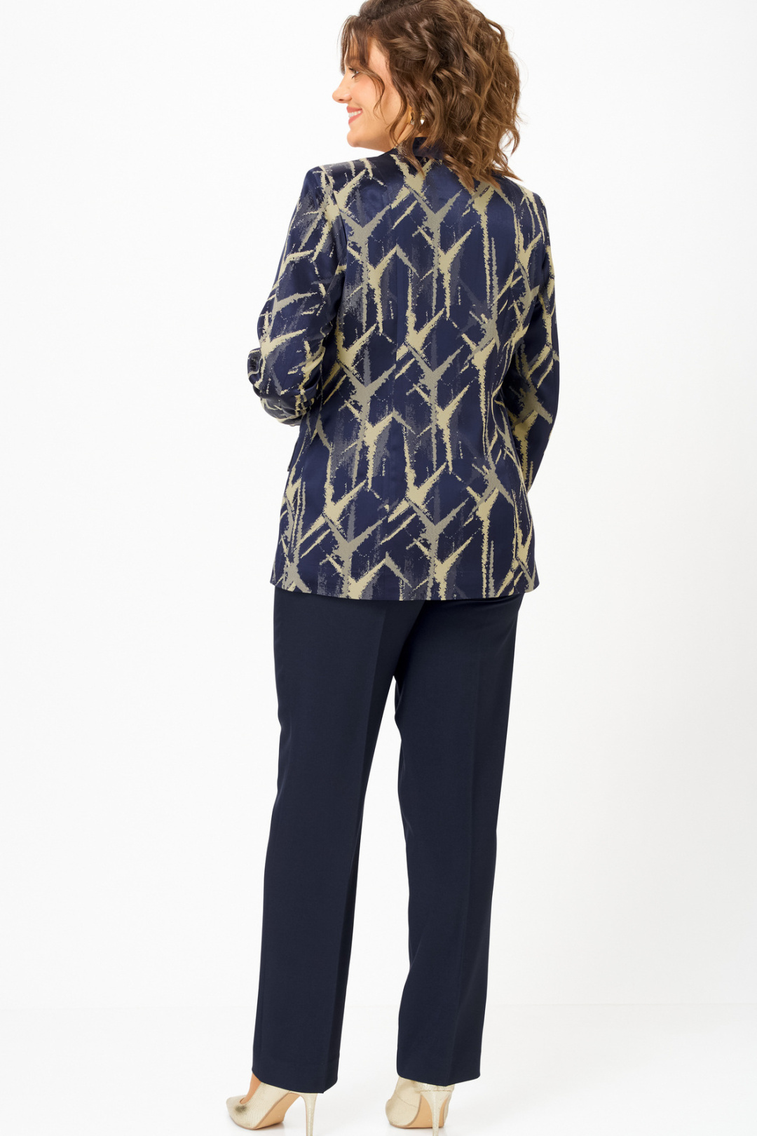 Жакет БелЭльСтиль 412 синий+золото - фото 5