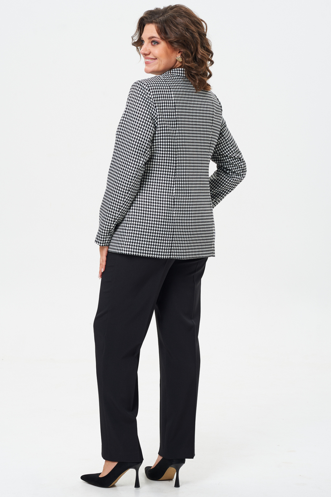 Костюм БелЭльСтиль 412+596 черный гусек+черный однотон