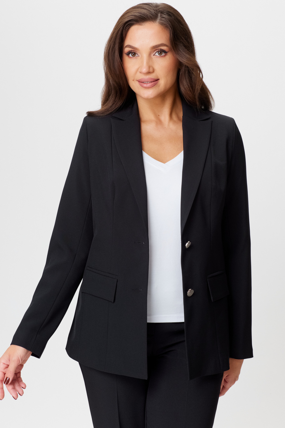 Костюм БелЭльСтиль 412+596 черный однотон - фото 5