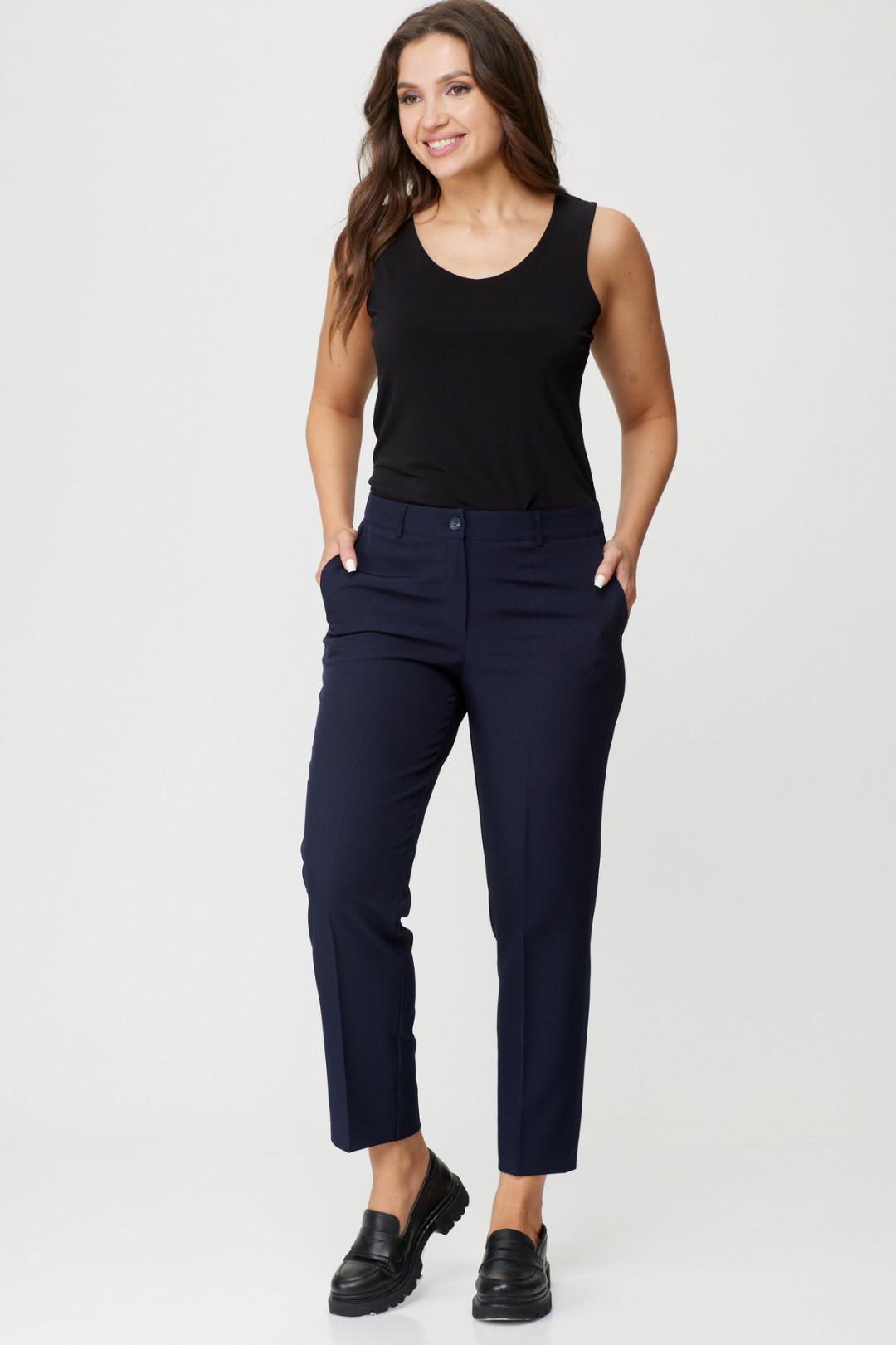 Брюки БелЭльСтиль 586 синий однотон - фото 2