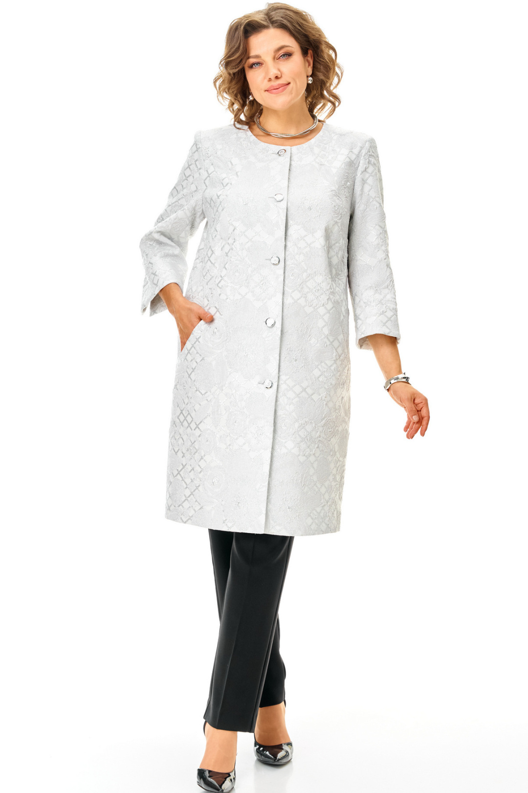 Жакет БелЭльСтиль 727 серебро - фото 1