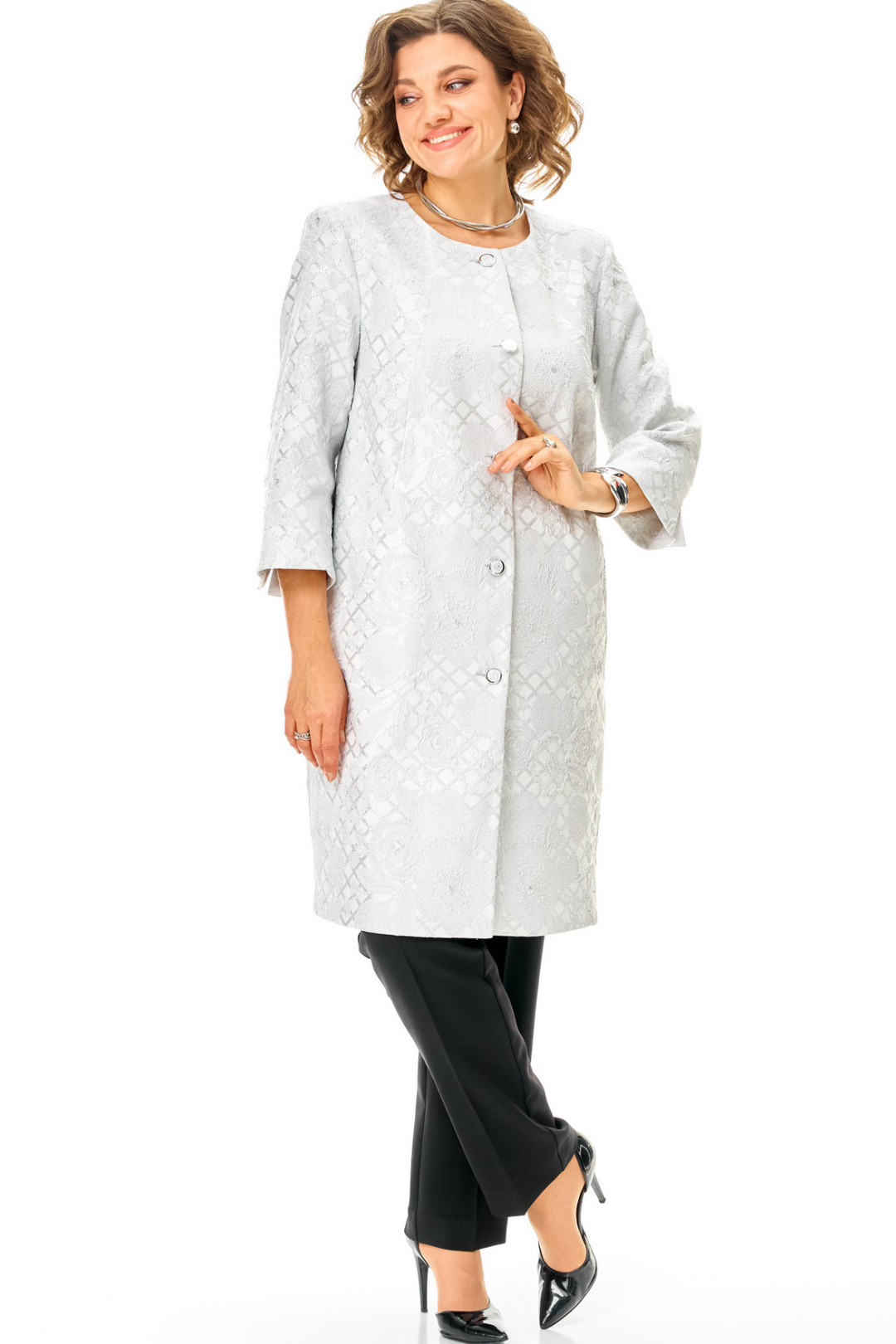 Жакет БелЭльСтиль 727 серебро - фото 3