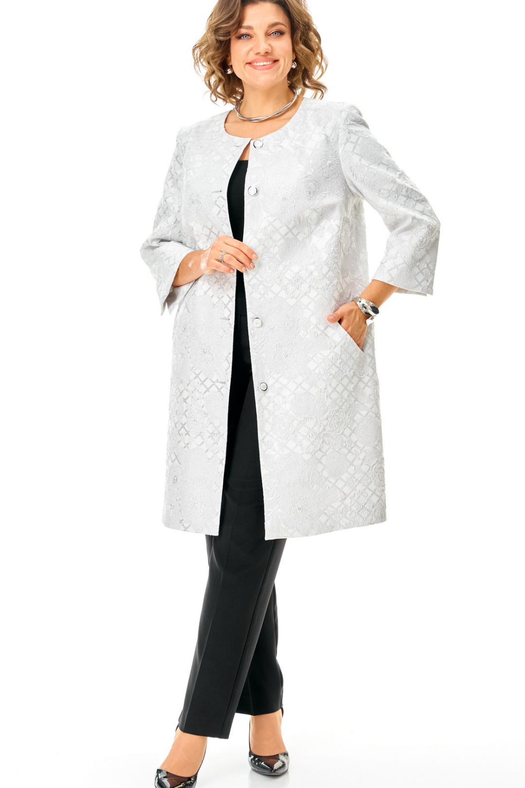 Жакет БелЭльСтиль 727 серебро - фото 5
