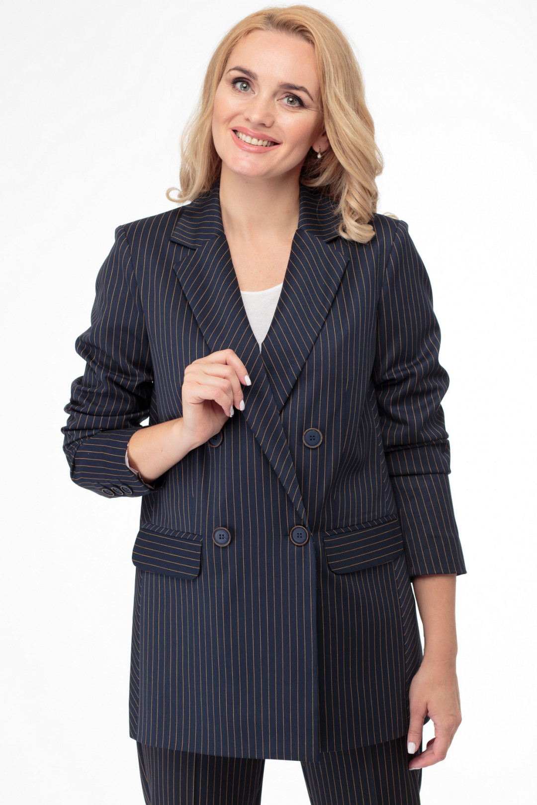 Костюм БелЭльСтиль 785+596 т.синяя полоска - фото 2