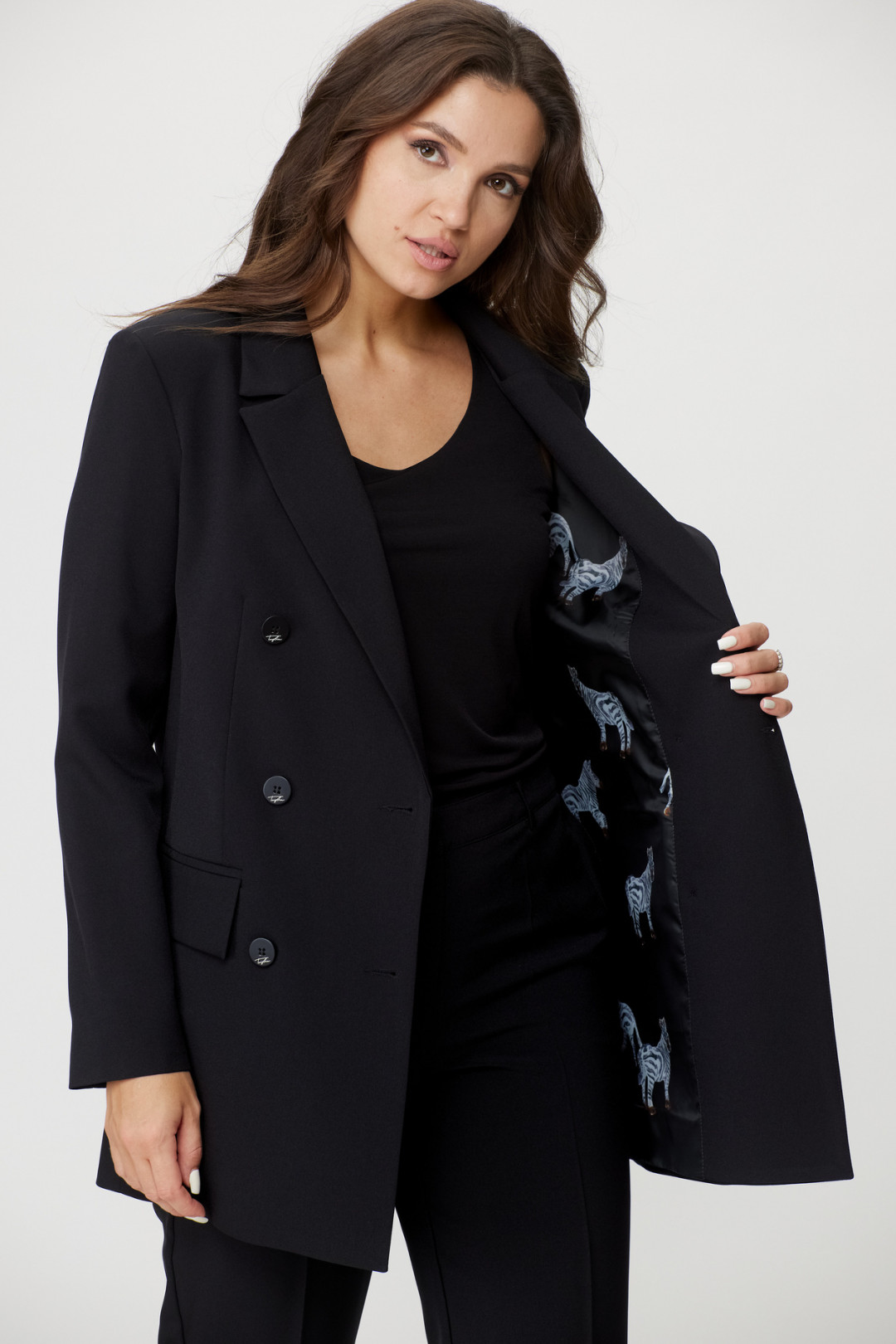 Костюм БелЭльСтиль 848+596 черный однотон - фото 6