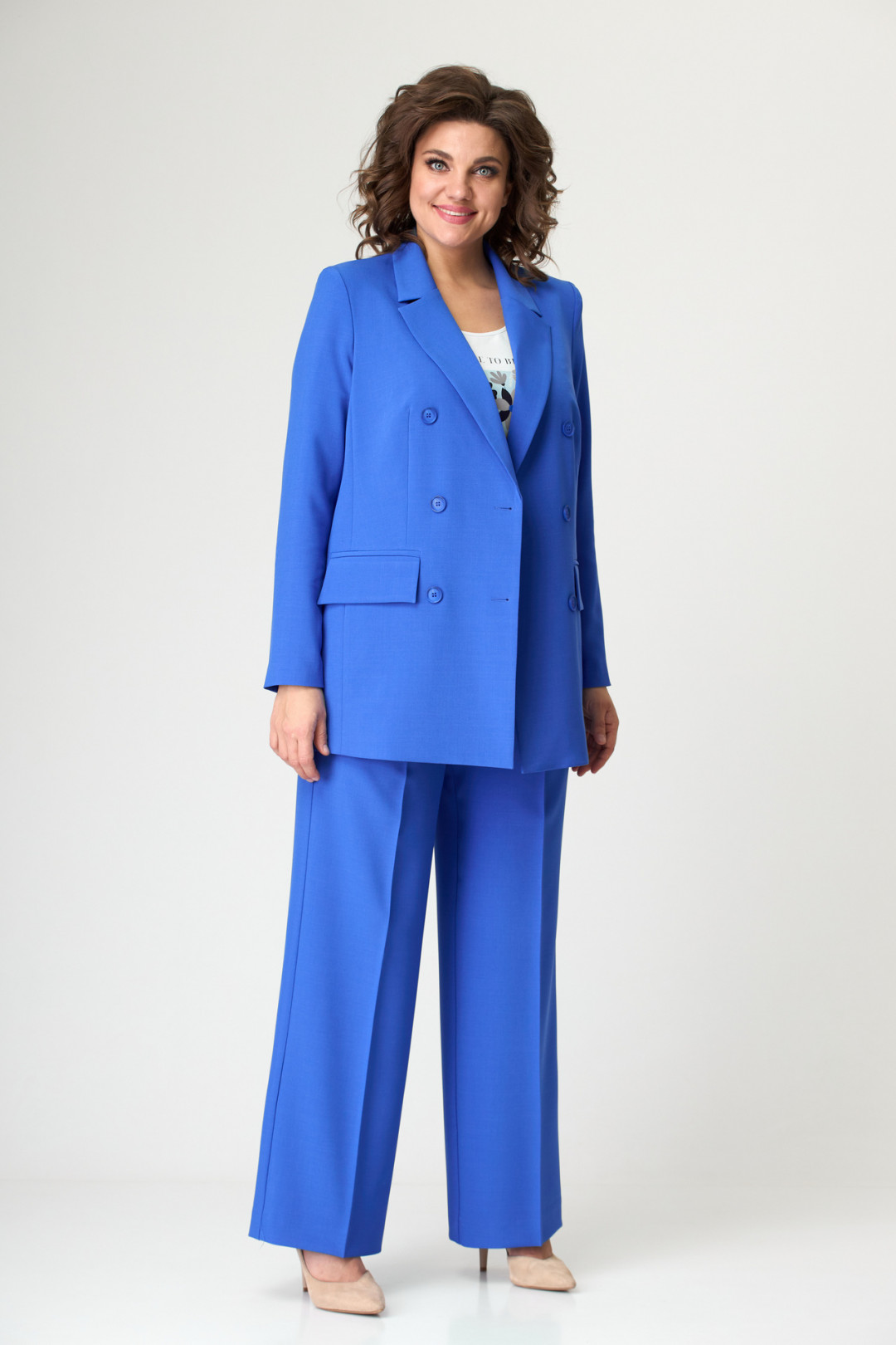 Костюм БелЭльСтиль 848+601 голубой - фото 1