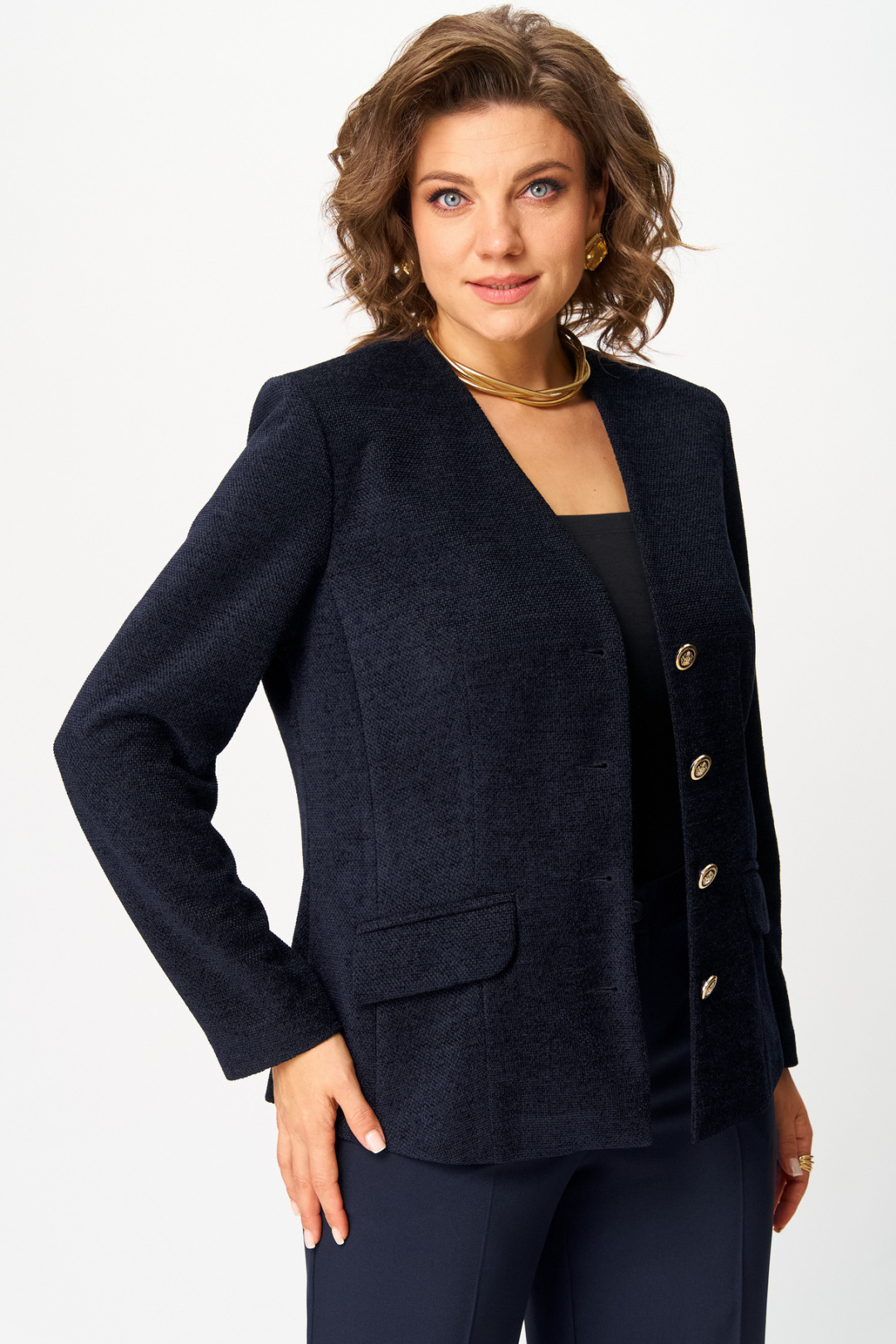 Жакет БелЭльСтиль 849 синий - фото 1