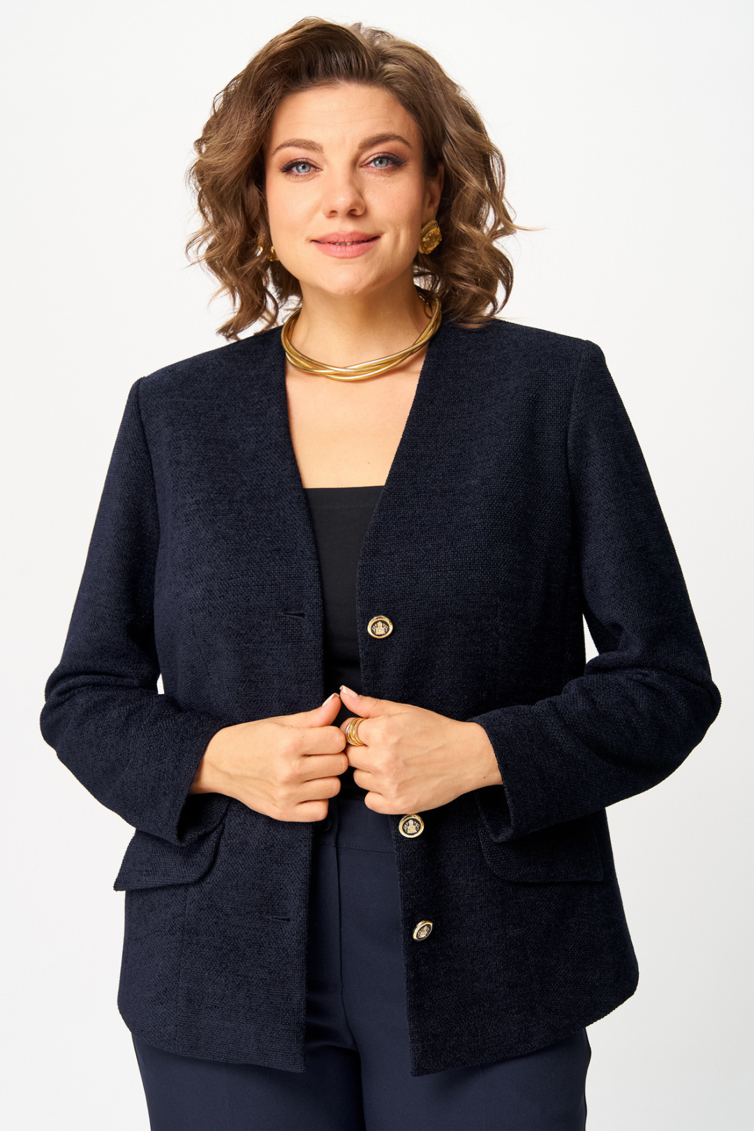 Жакет БелЭльСтиль 849 синий - фото 2