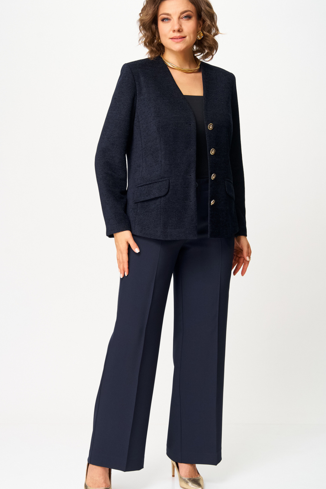 Жакет БелЭльСтиль 849 синий - фото 4