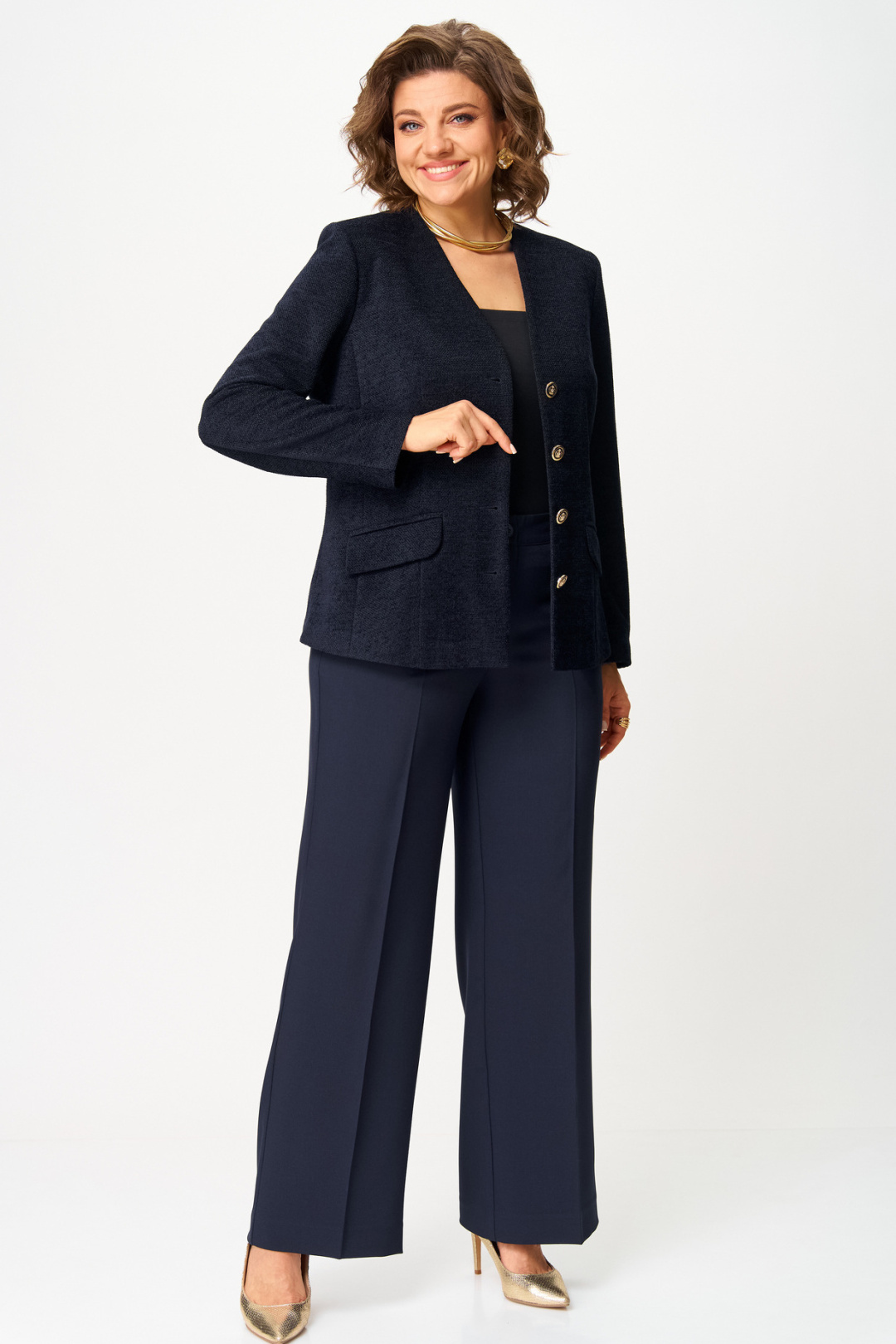 Жакет БелЭльСтиль 849 синий - фото 5