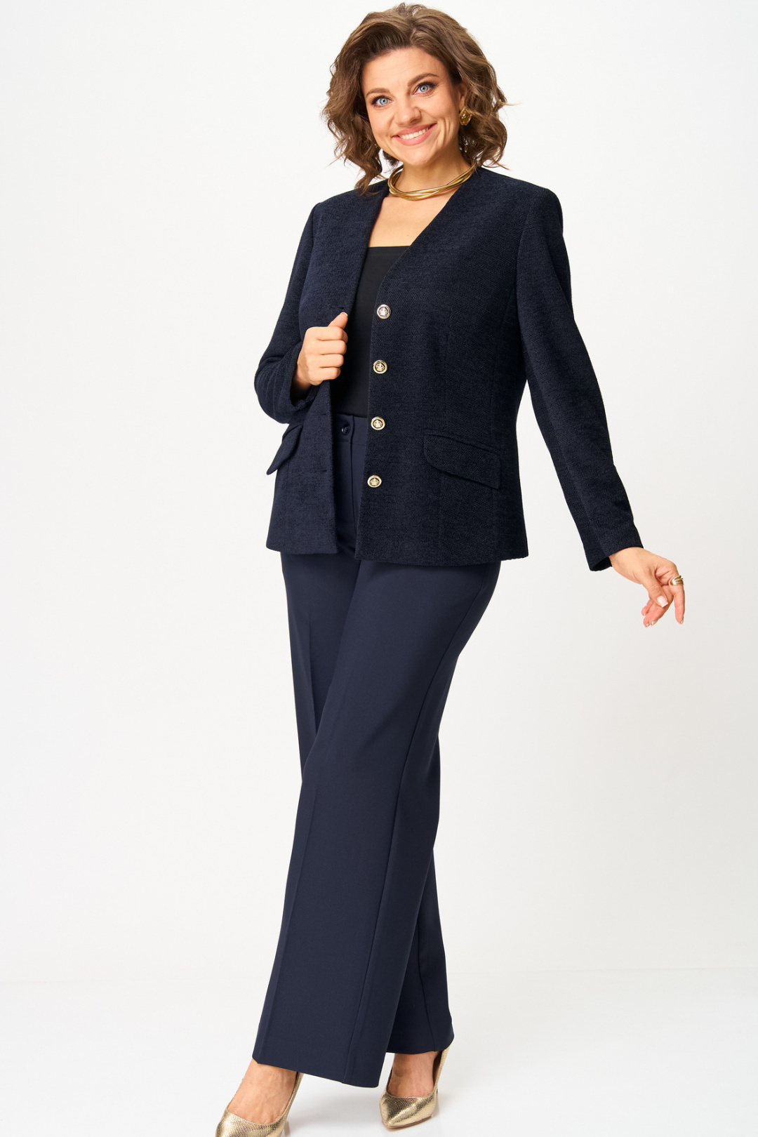 Костюм БелЭльСтиль 849+601 синий - фото 1