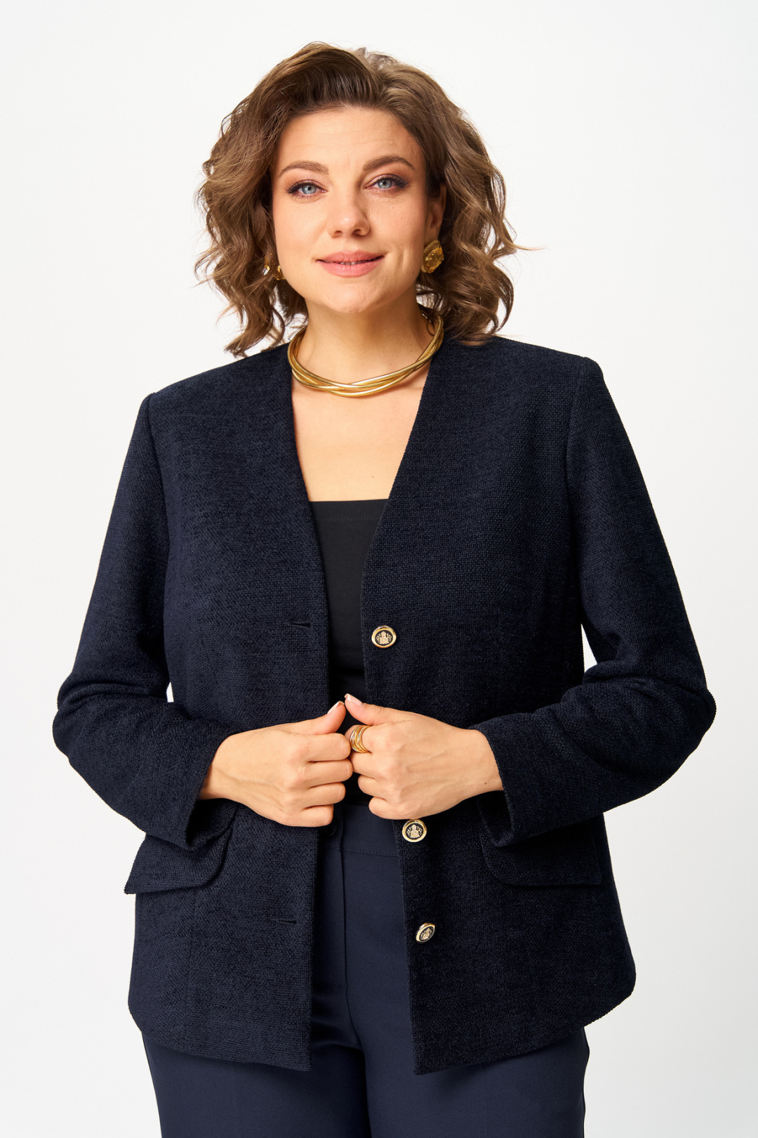 Костюм БелЭльСтиль 849+601 синий - фото 2