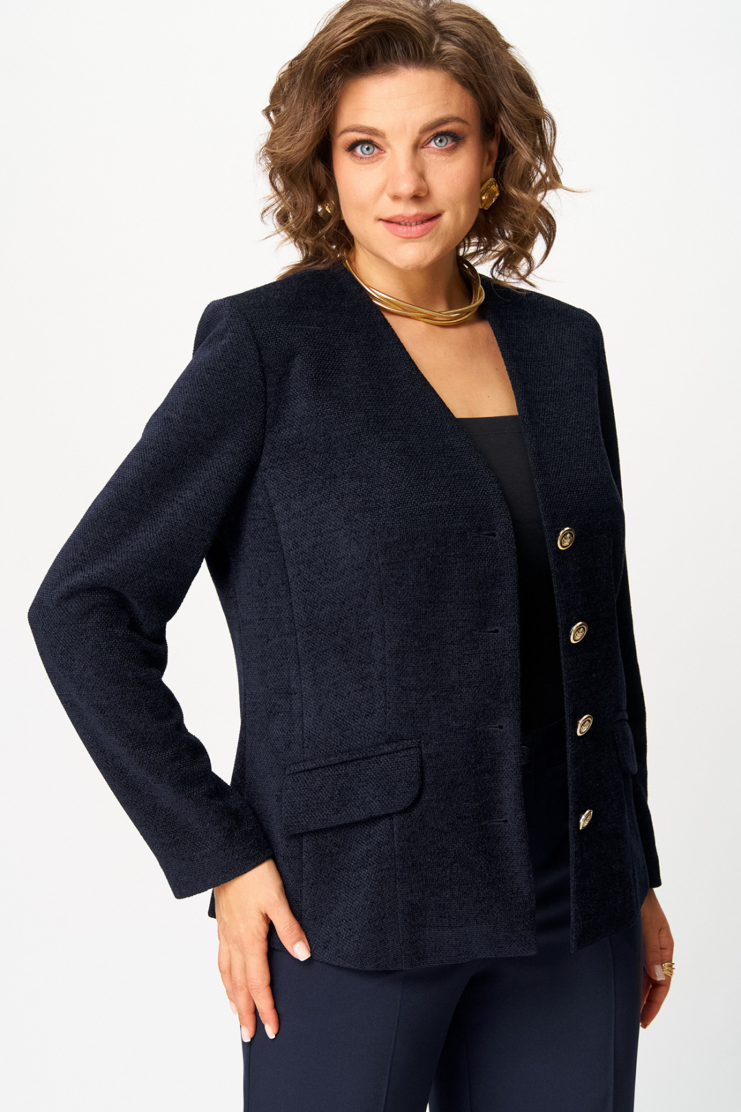 Костюм БелЭльСтиль 849+601 синий - фото 3