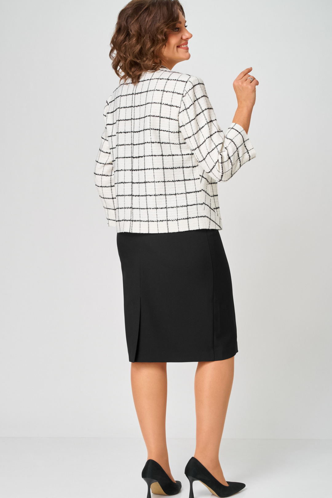 Жакет БелЭльСтиль 861 бело-черный - фото 6