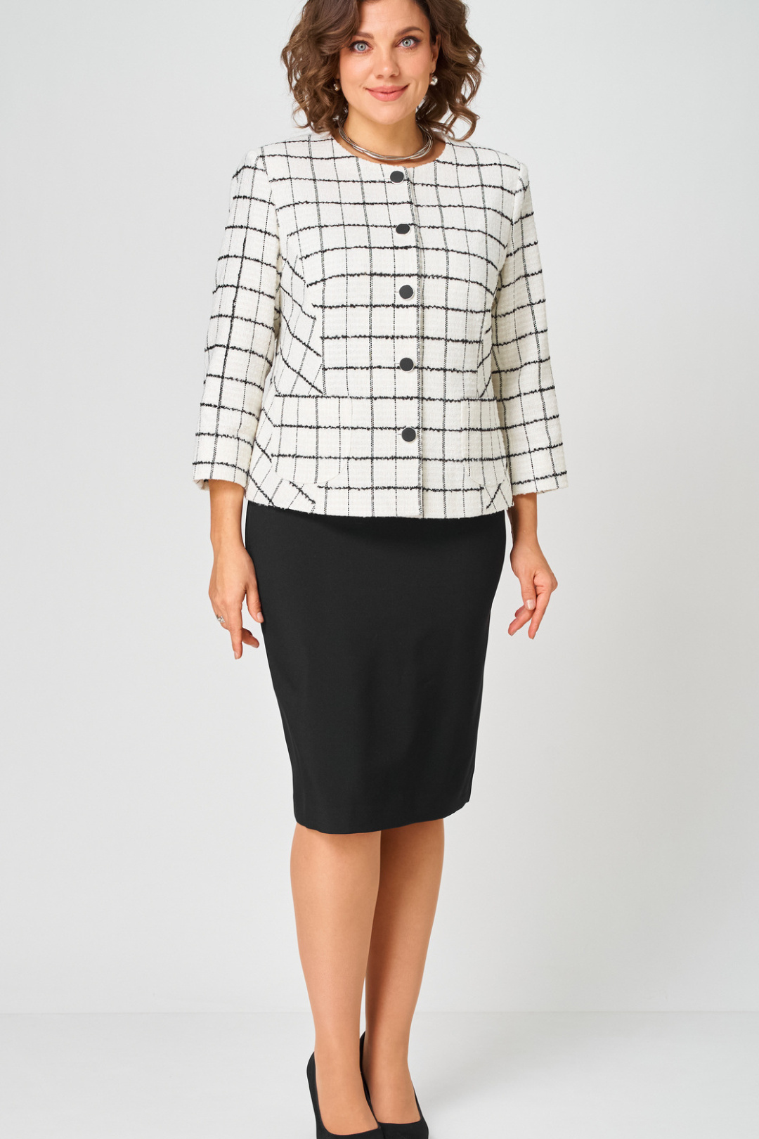 Костюм БелЭльСтиль 861+557 бело-черный