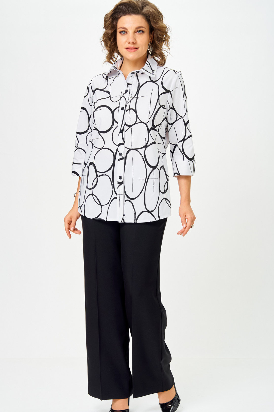 Костюм БелЭльСтиль 877+601 бело-черный