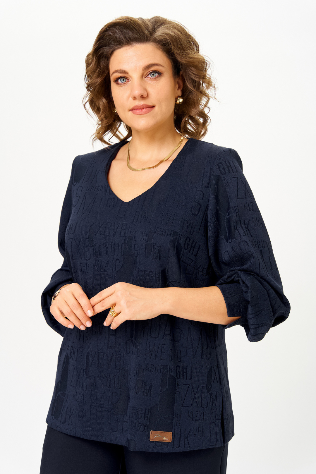 Блузка БелЭльСтиль 879 синий - фото 1