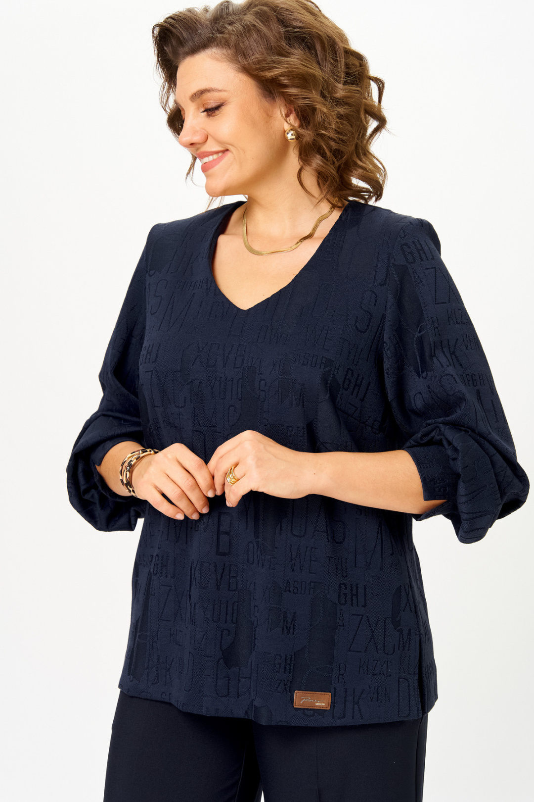 Блузка БелЭльСтиль 879 синий - фото 2