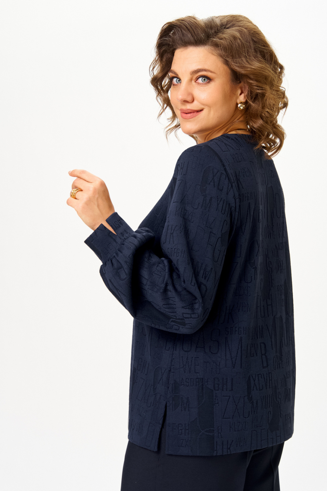 Блузка БелЭльСтиль 879 синий - фото 5