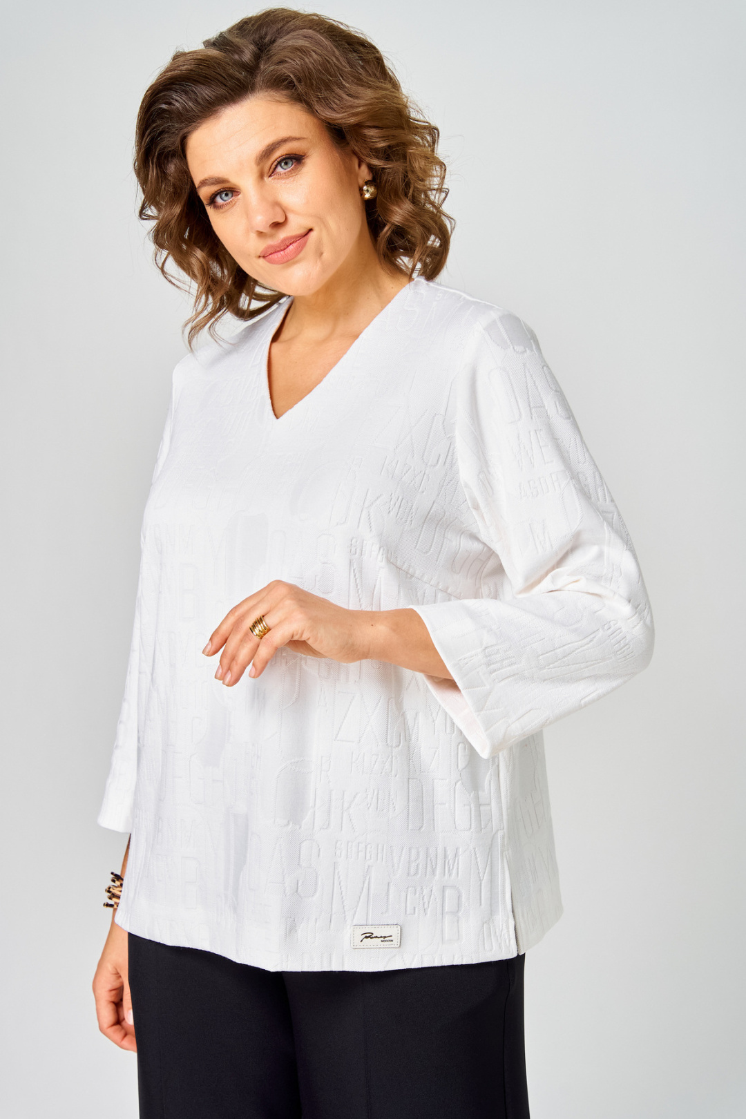 Блузка БелЭльСтиль 880 белый принт - фото 2