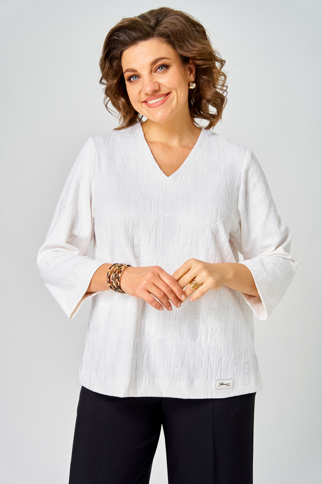 Блузка БелЭльСтиль 880 белый принт - фото 4