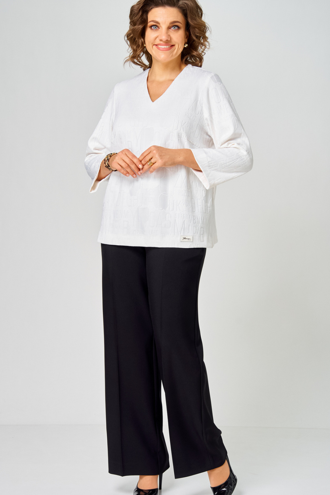 Блузка БелЭльСтиль 880 белый принт - фото 6