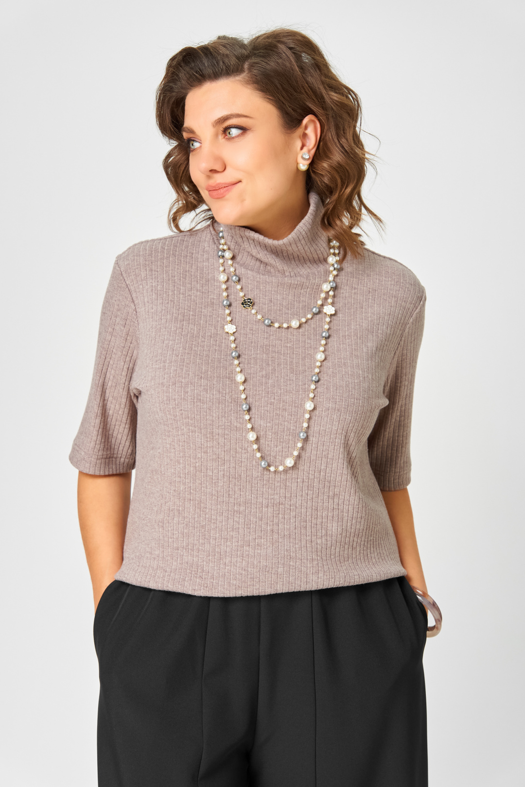 Джемпер BLISS 08063 кофейный - фото 3