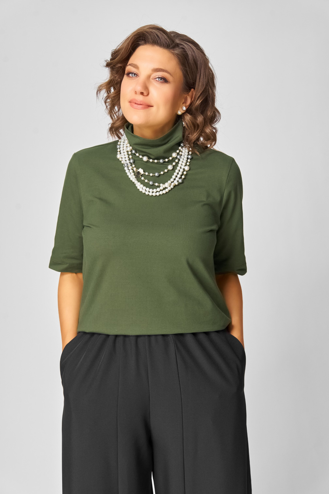 Джемпер BLISS 09062 хаки - фото 6