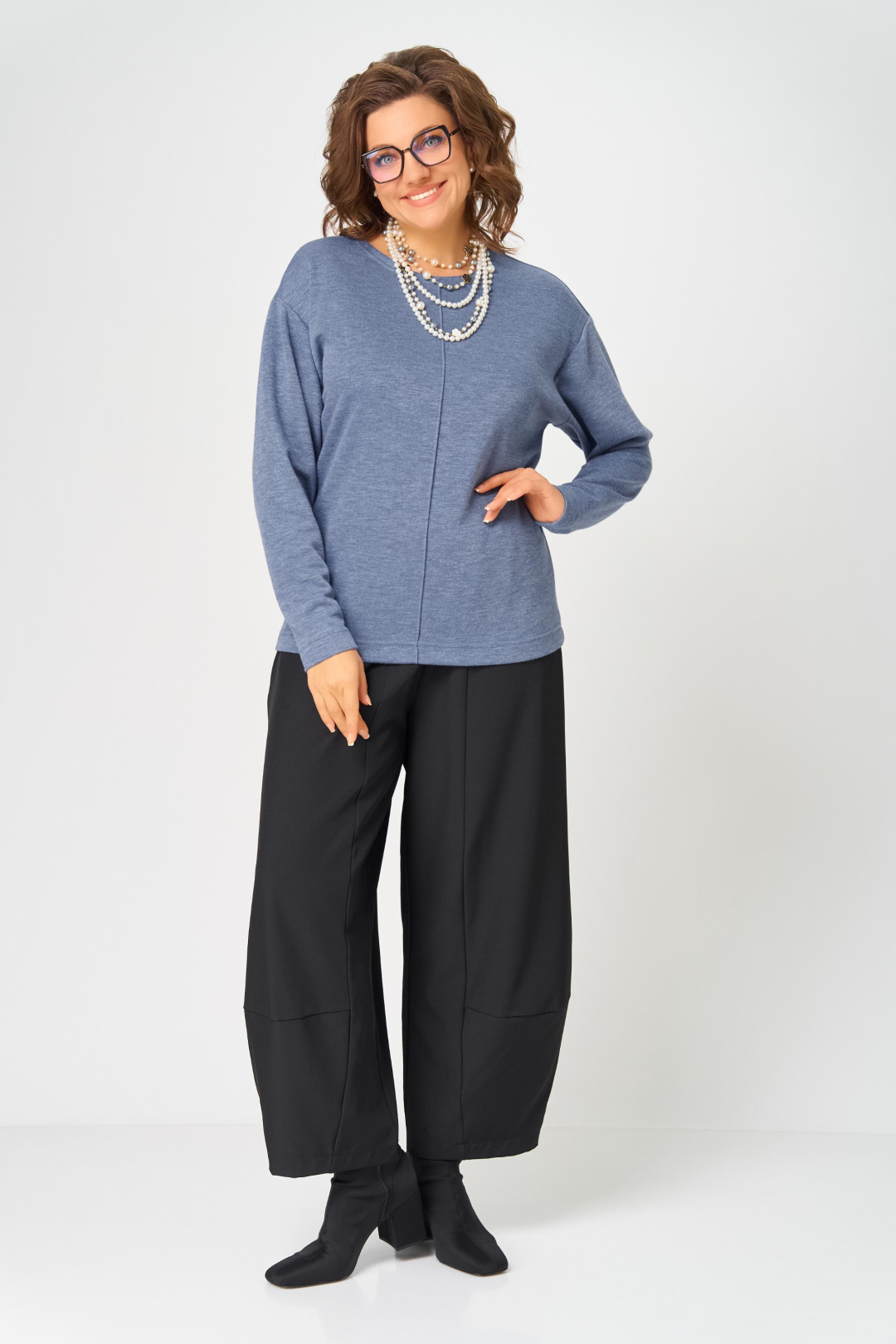 Джемпер BLISS 4234 стальной синий - фото 5