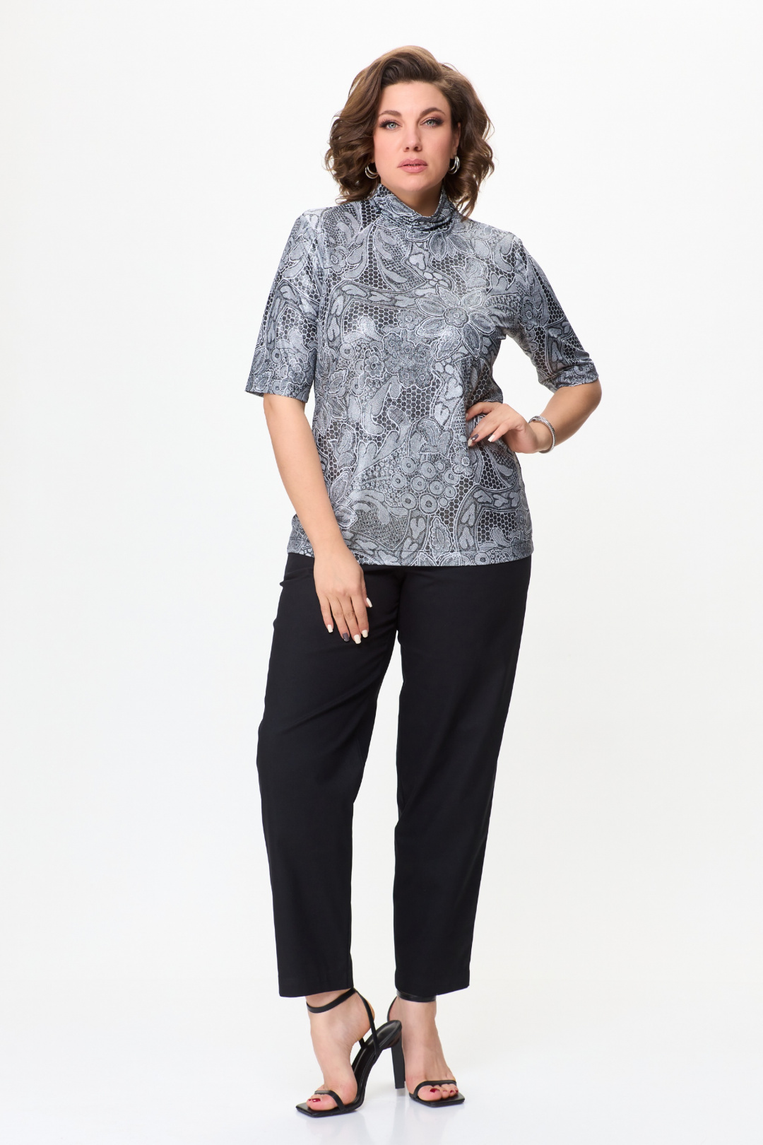 Джемпер BLISS 8092 серый/серебро - фото 4