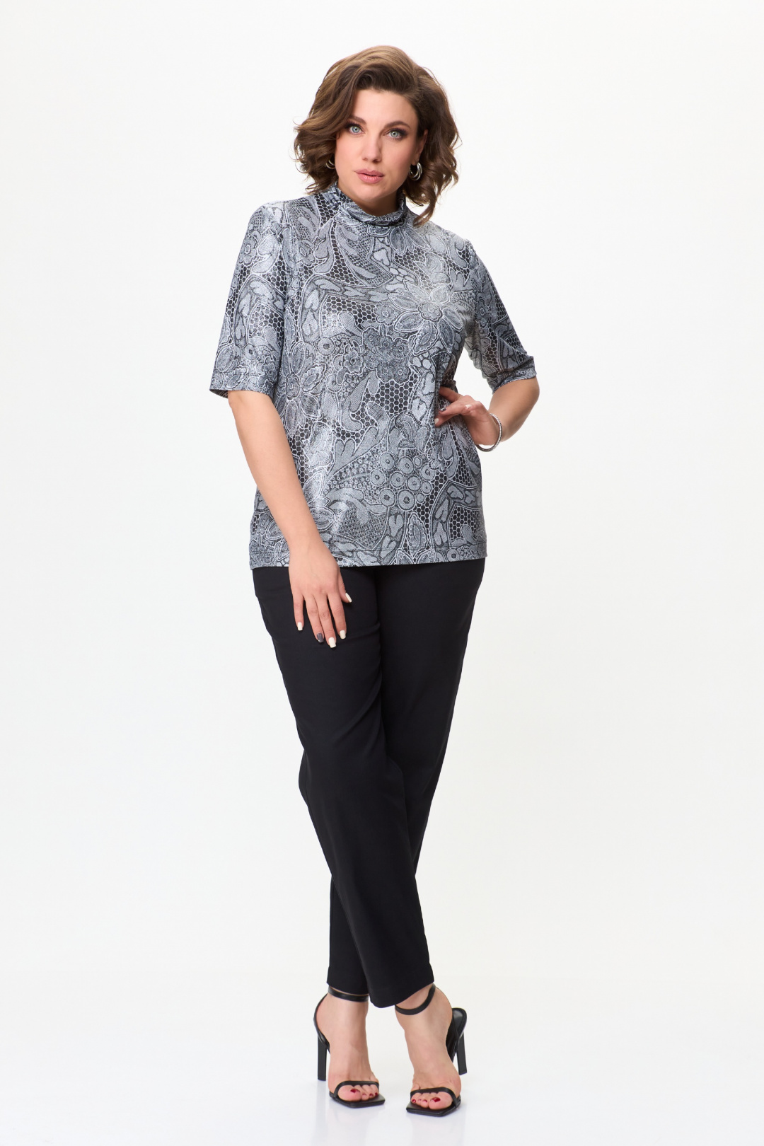 Джемпер BLISS 8092 серый/серебро - фото 5