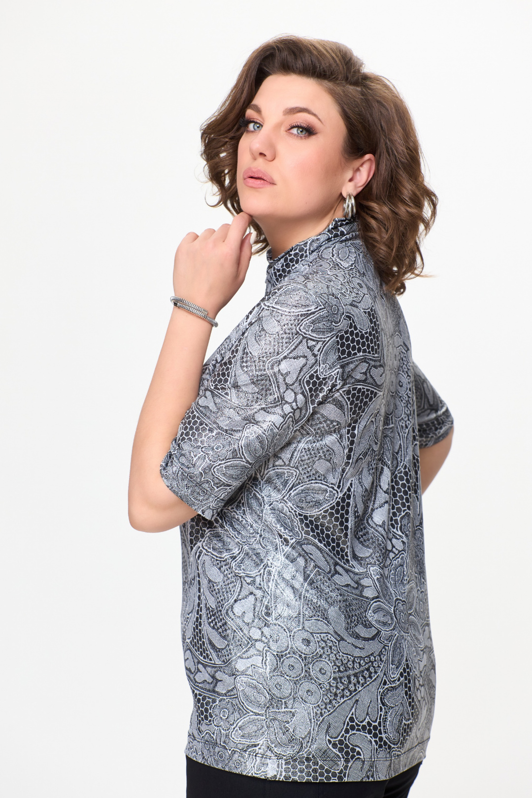 Джемпер BLISS 8092 серый/серебро - фото 3