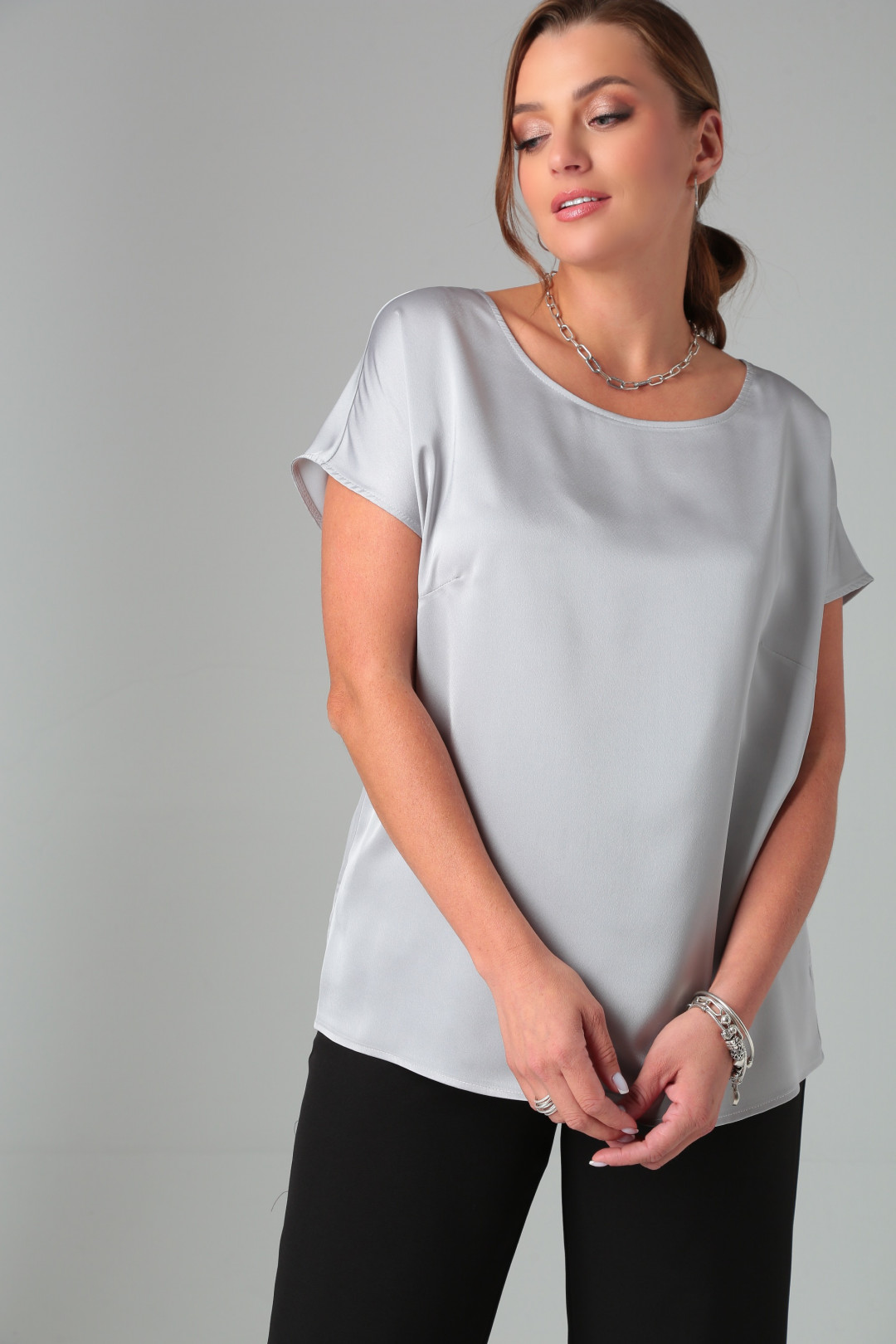 Блузка CAMILE BLISS 8700 серебро - фото 4
