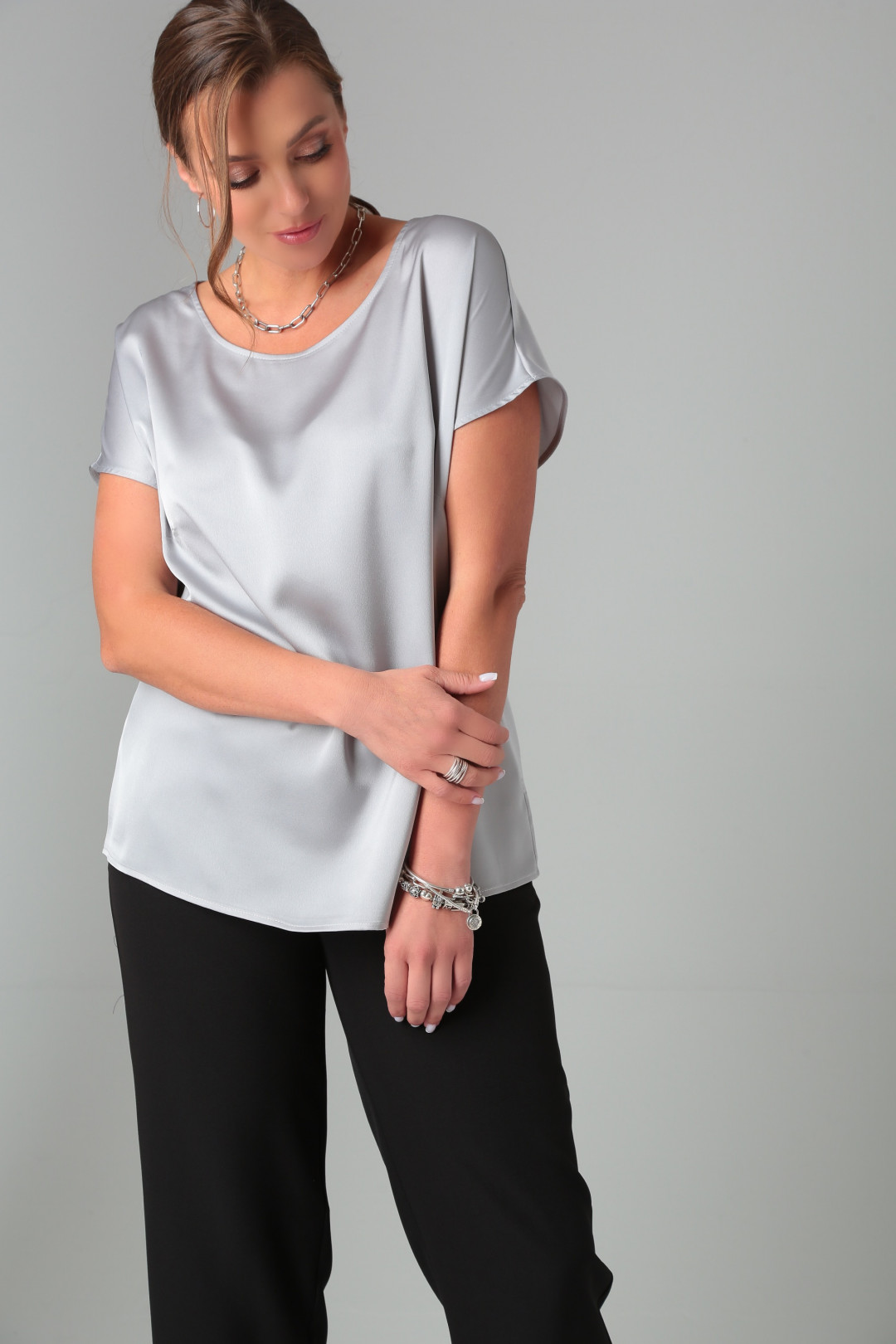 Блузка CAMILE BLISS 8700 серебро - фото 5