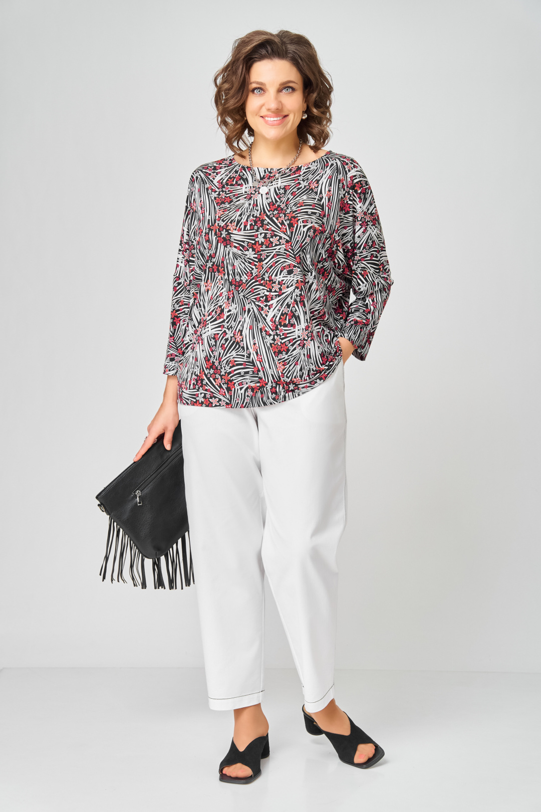 Джемпер BLISS 9400 белый + красный - фото 4