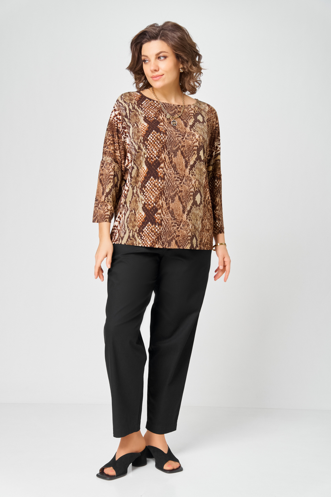 Джемпер BLISS 9400 коричневый змеиный - фото 5